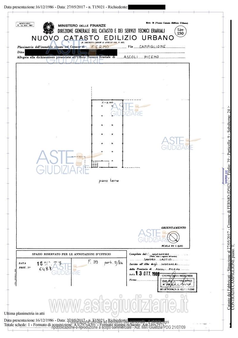 Planimetria del bene