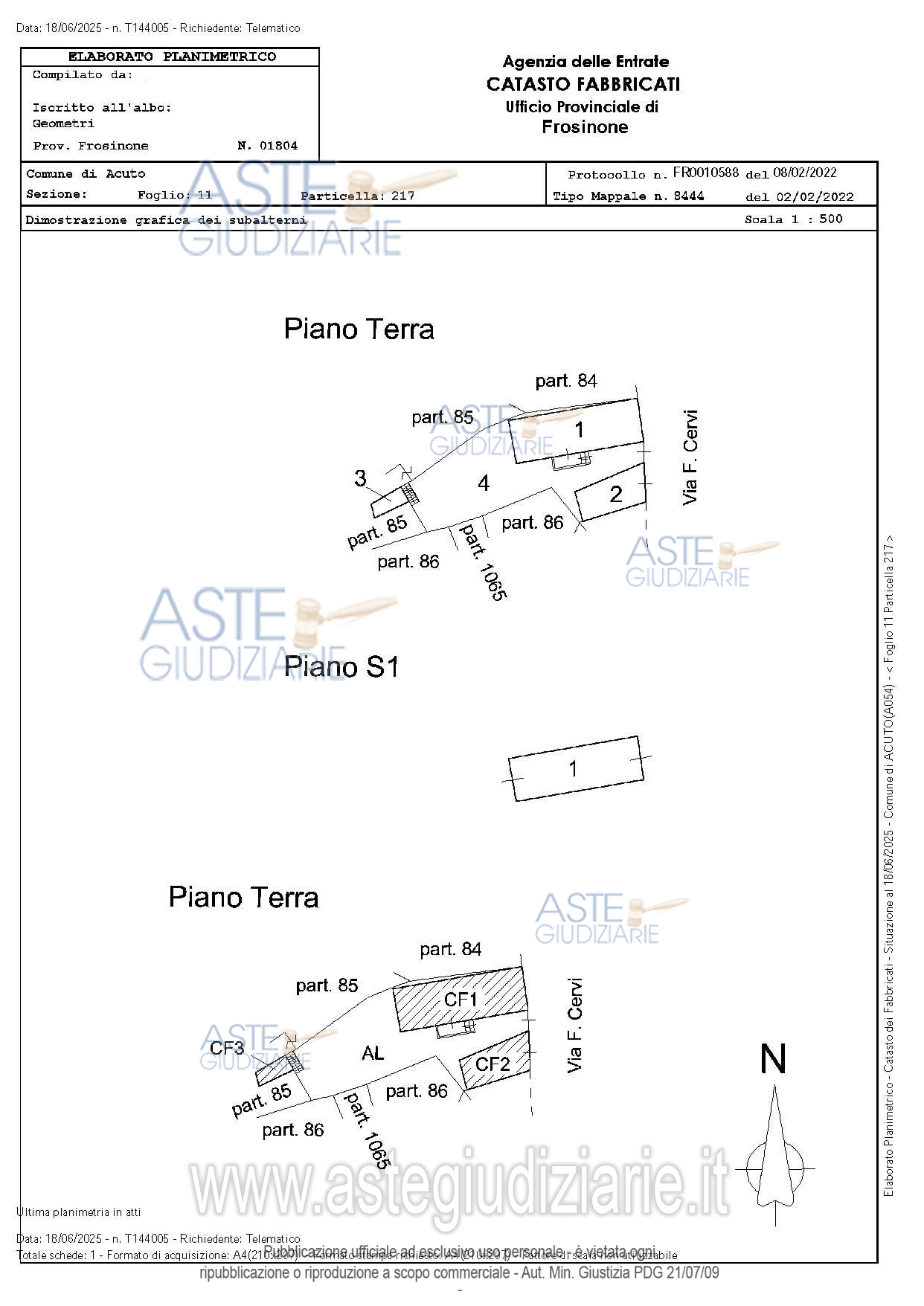 Planimetria del bene