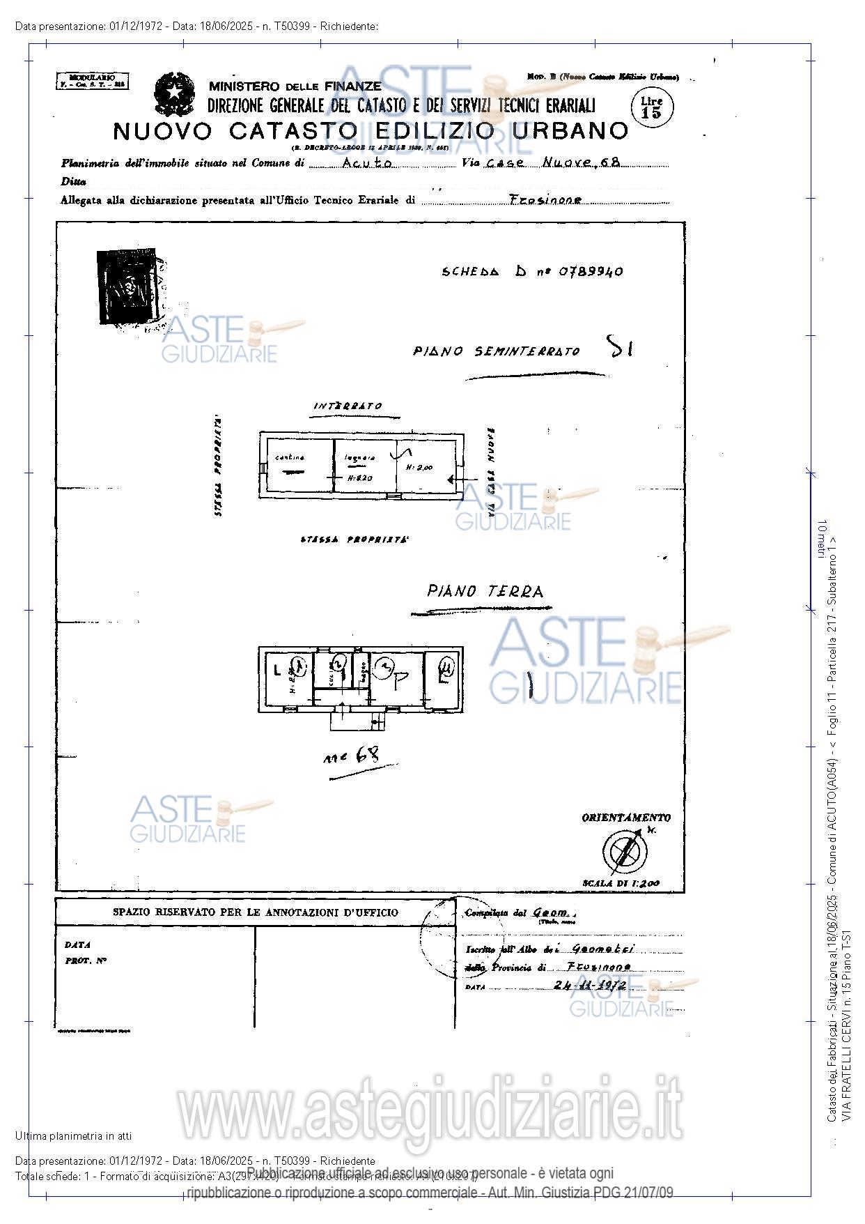Planimetria del bene