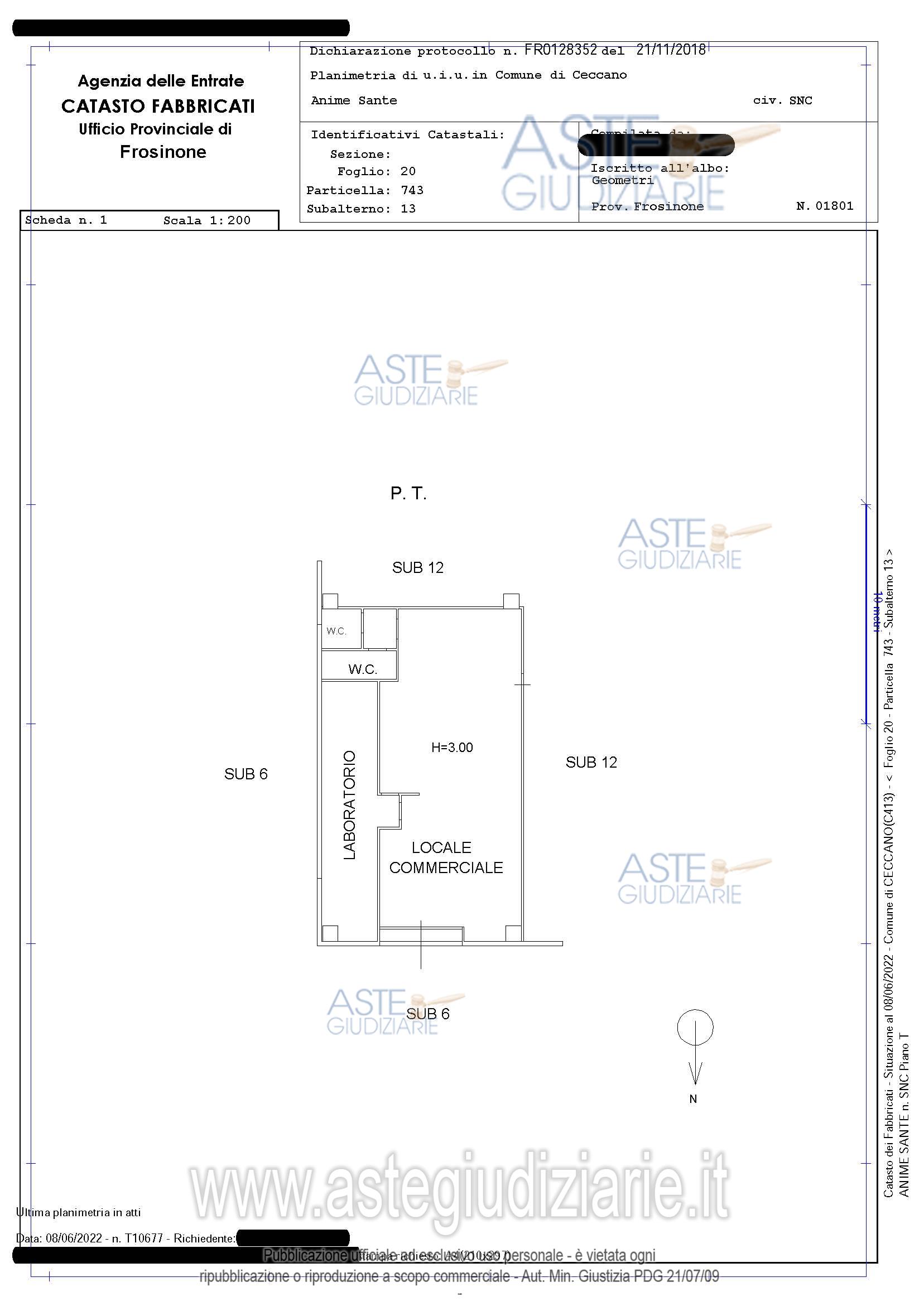 Planimetria del bene