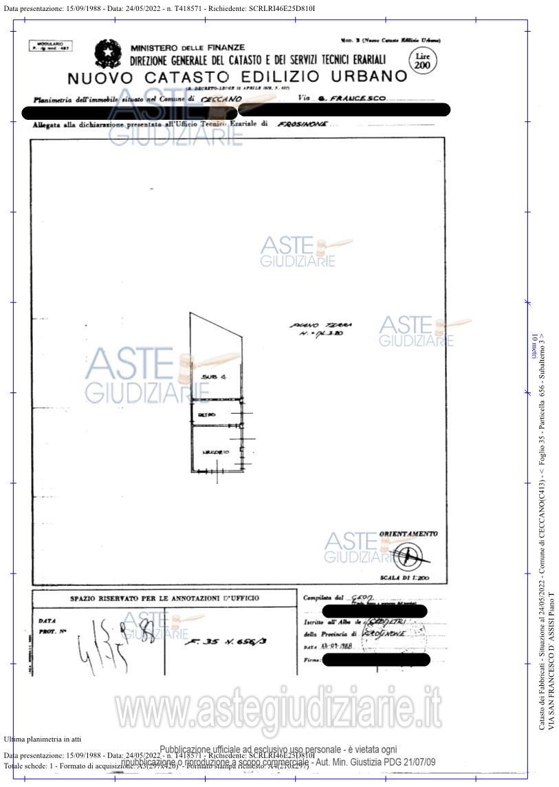 Planimetria del bene