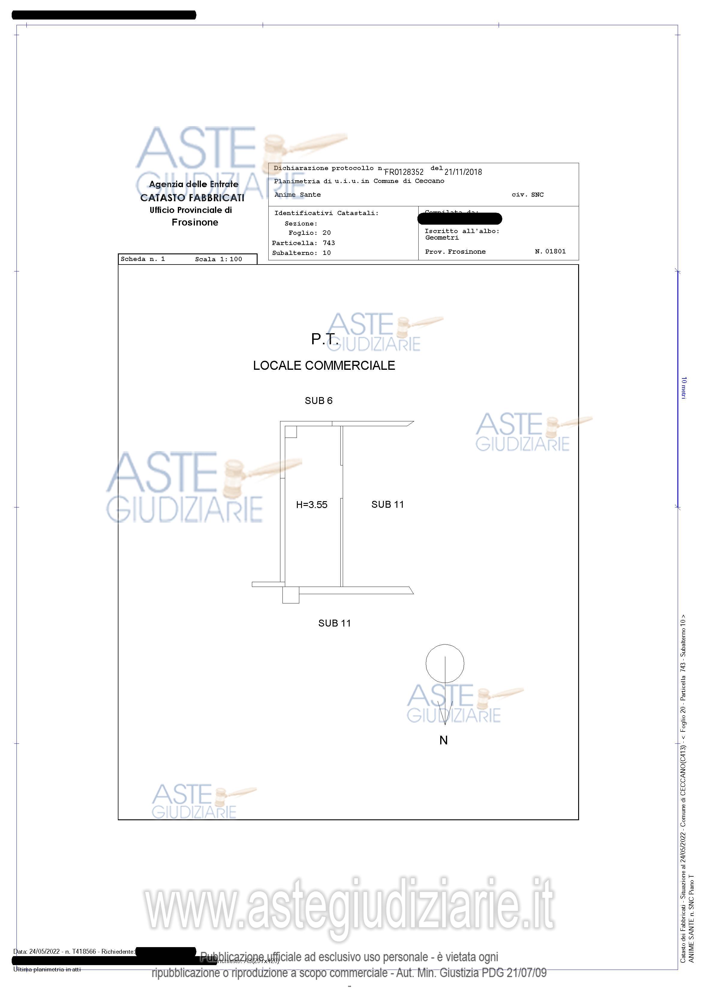 Planimetria del bene