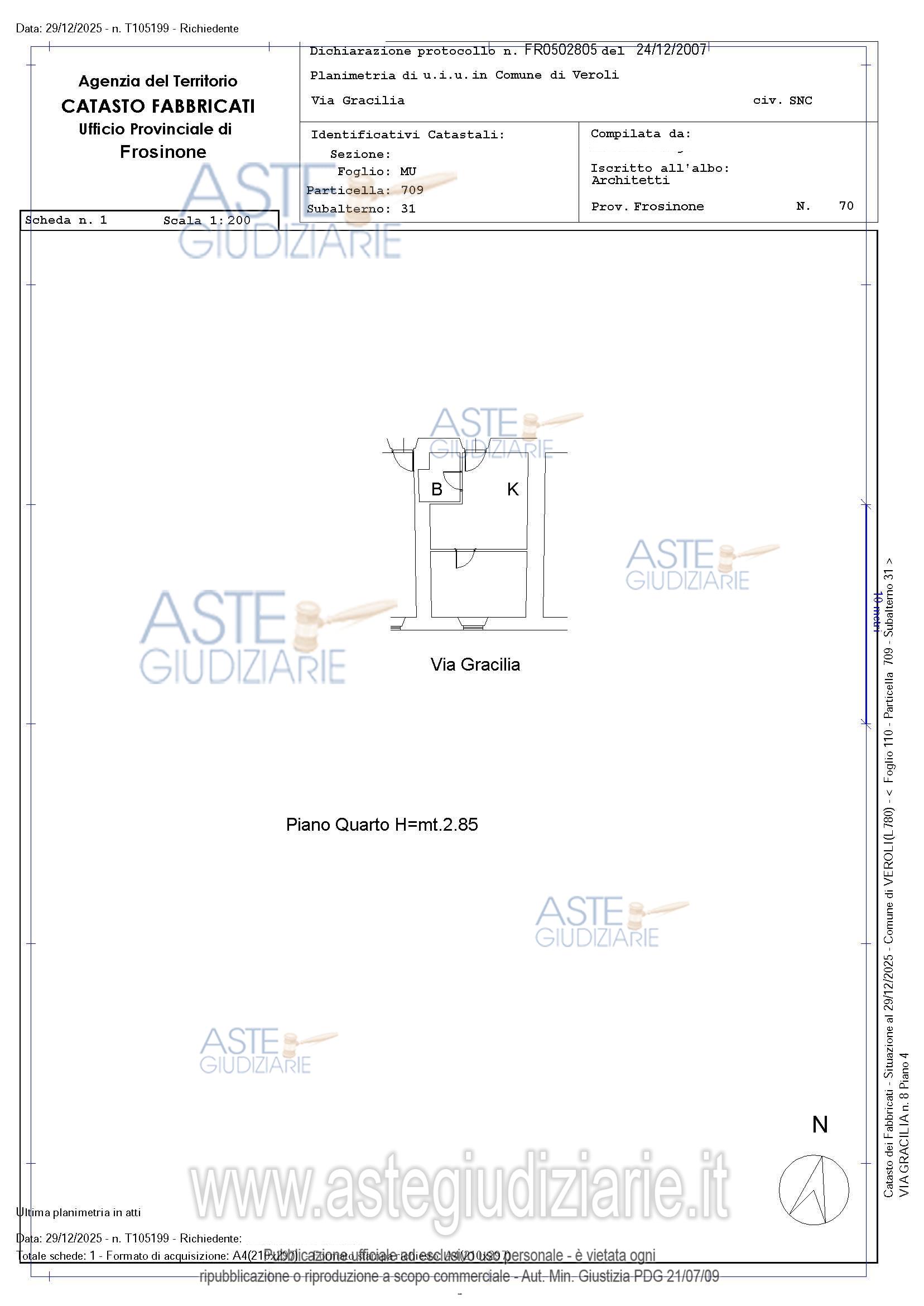 Planimetria del bene