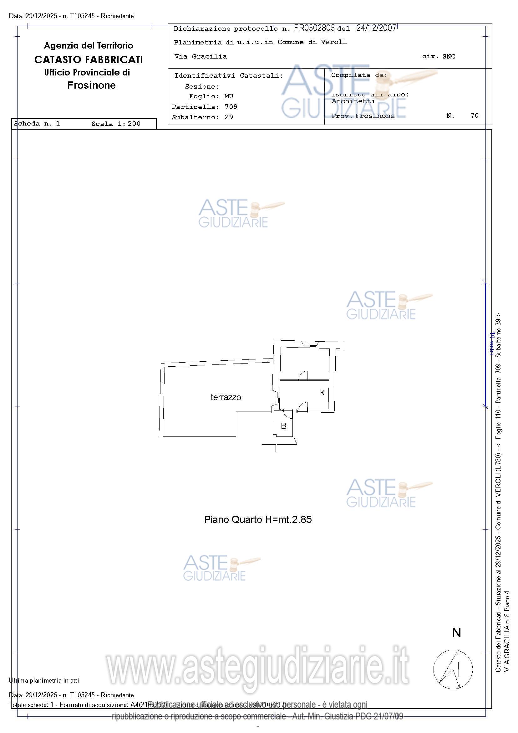 Planimetria del bene