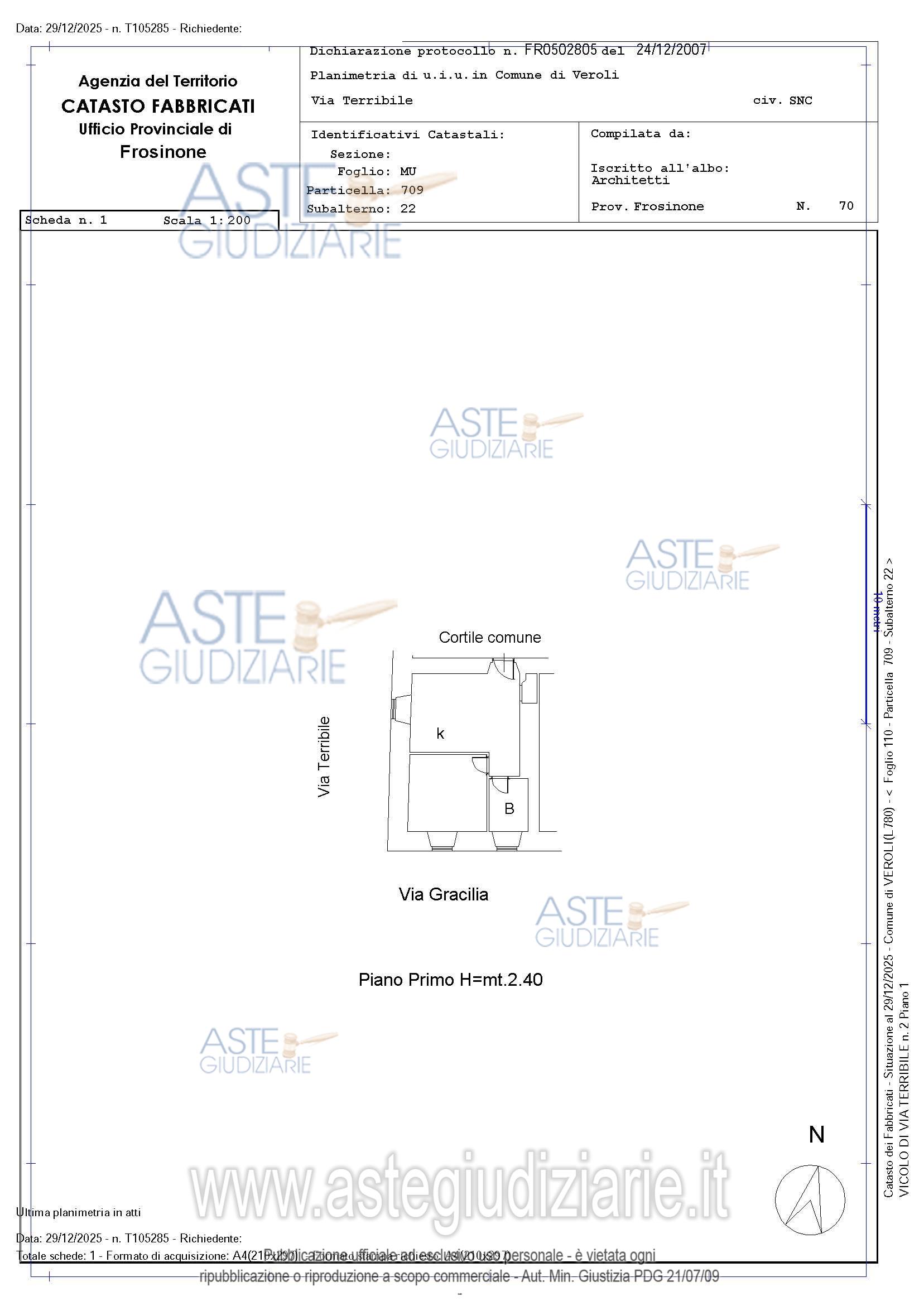 Planimetria del bene