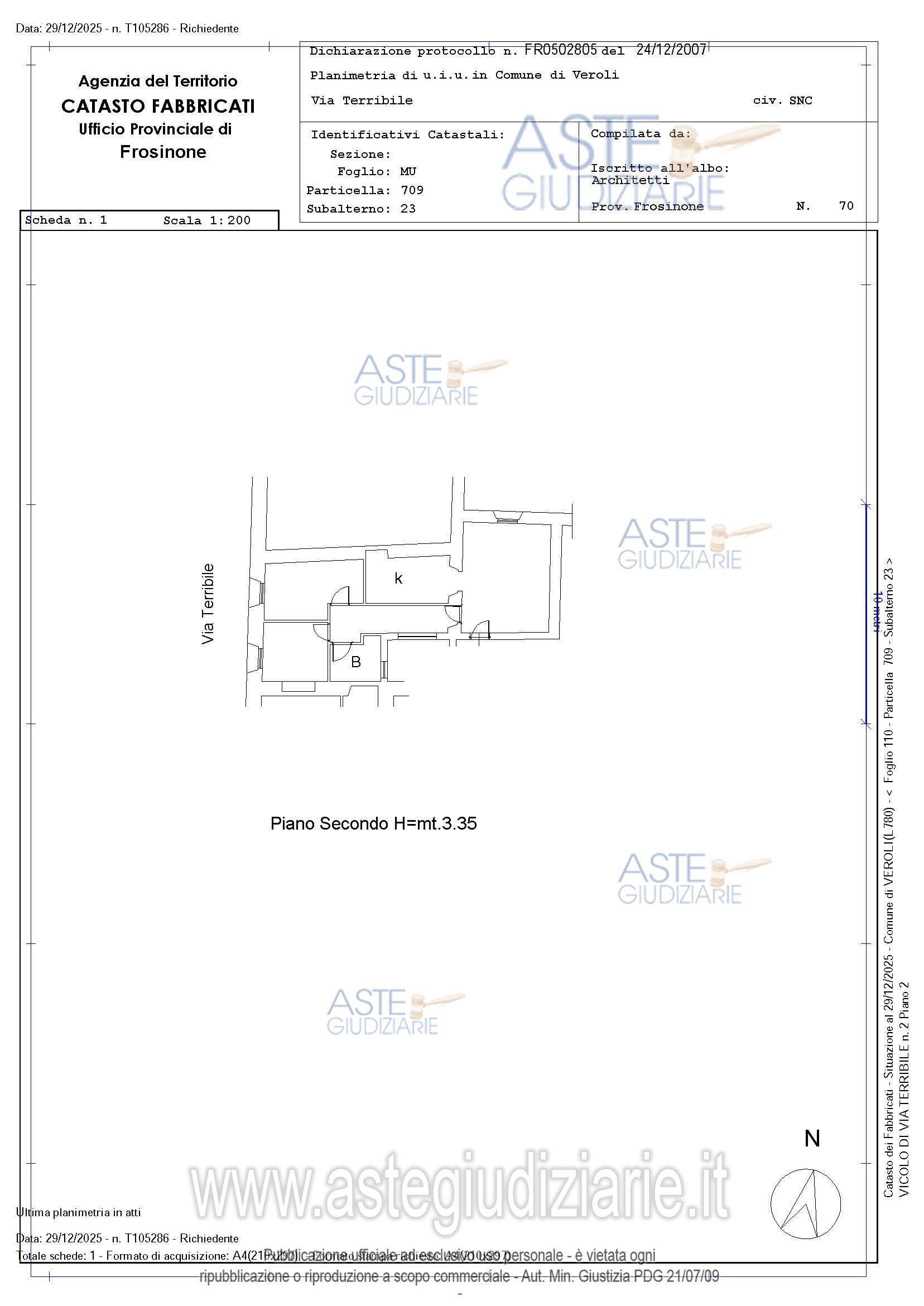 Planimetria del bene