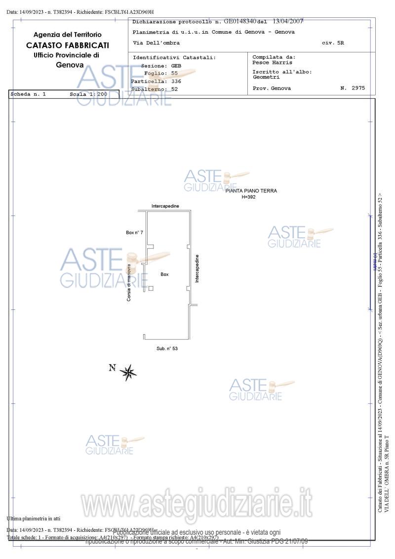 Planimetria del bene