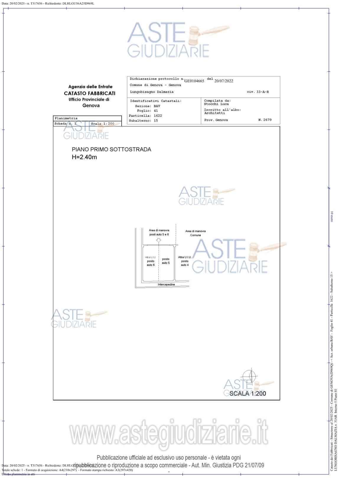 Planimetria del bene