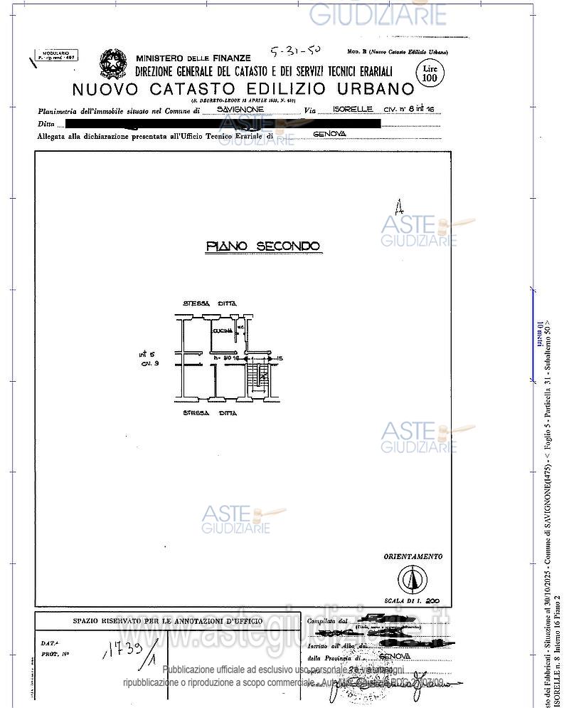 Planimetria del bene