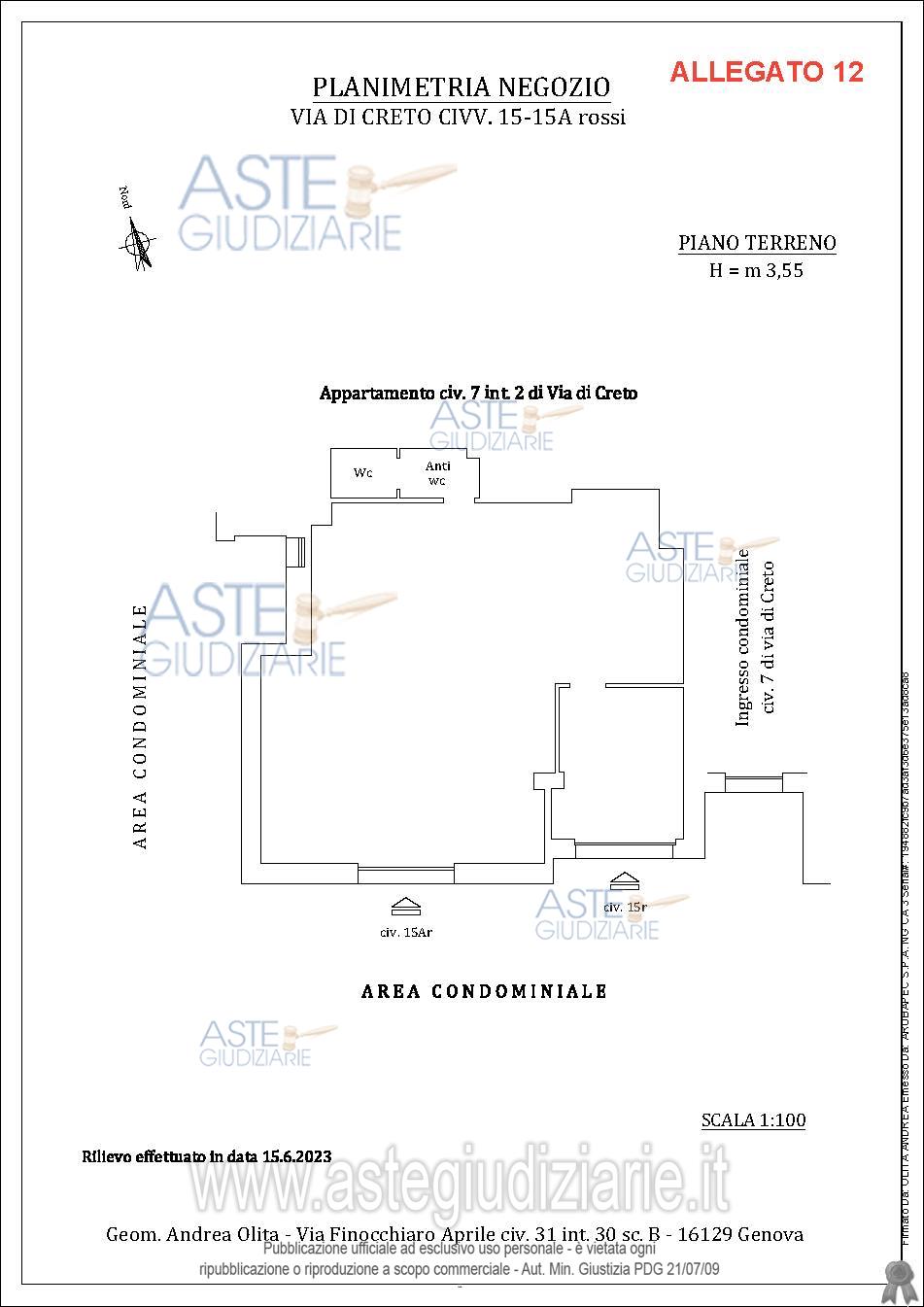 Planimetria del bene