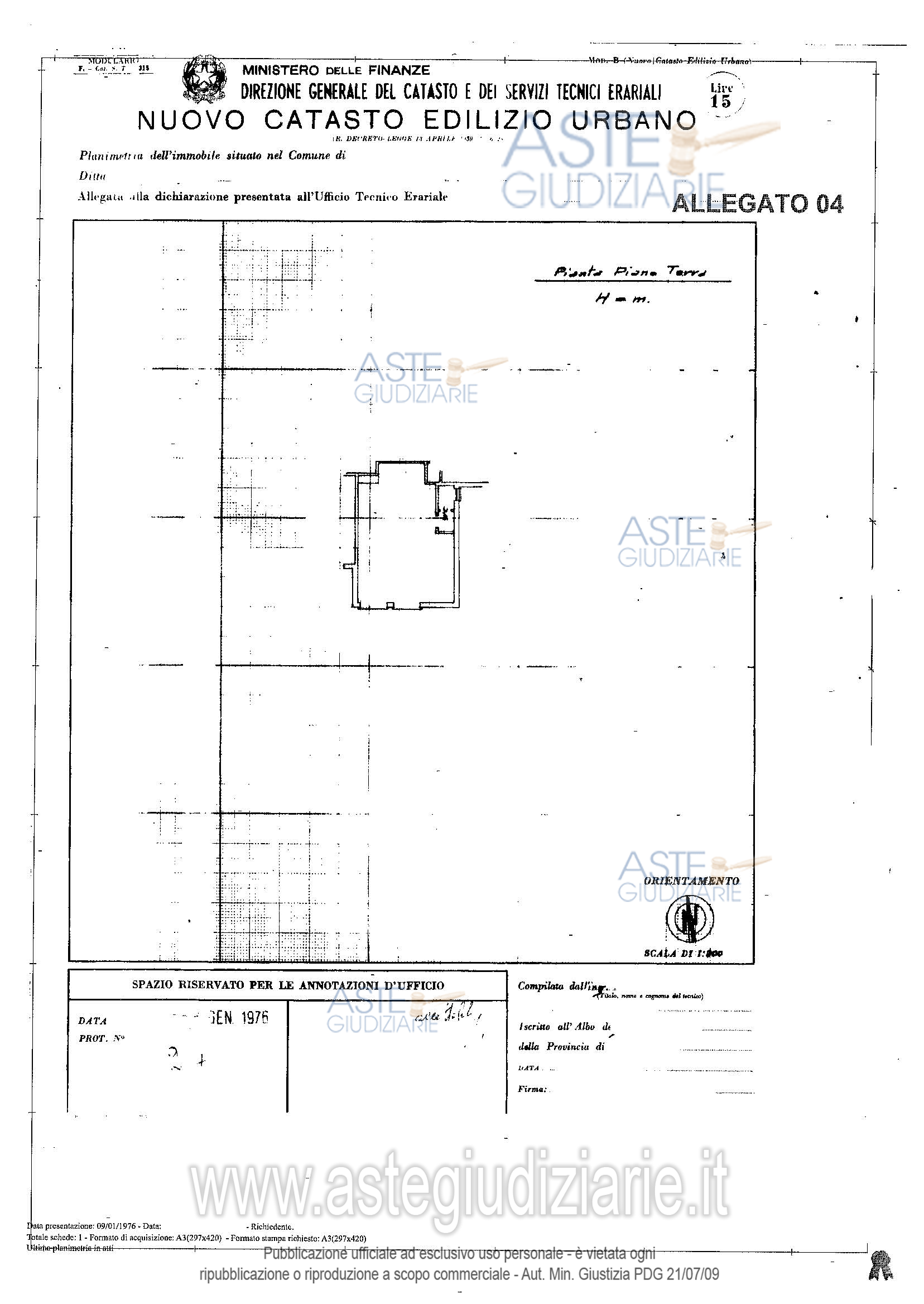 Planimetria del bene