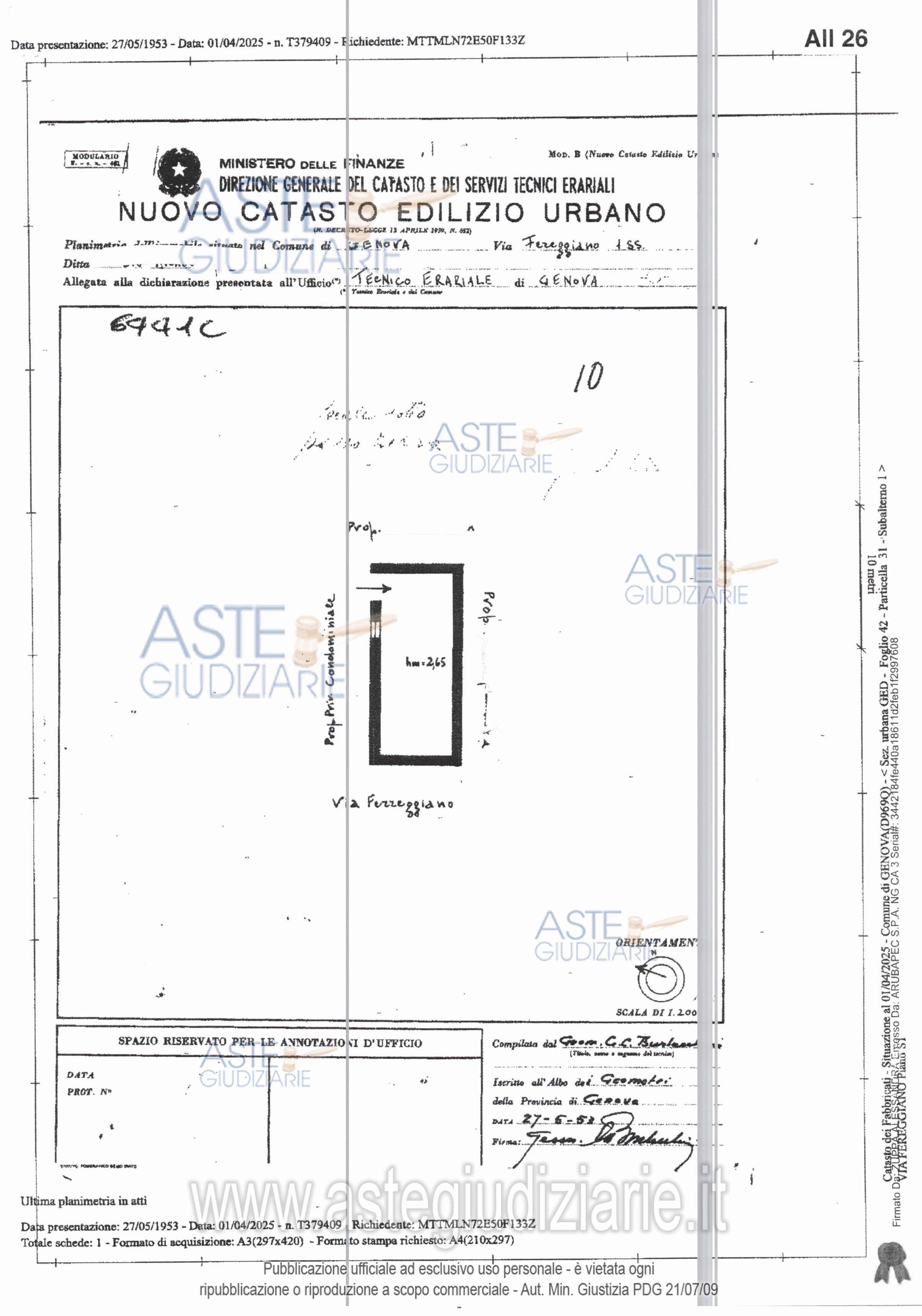 Planimetria del bene