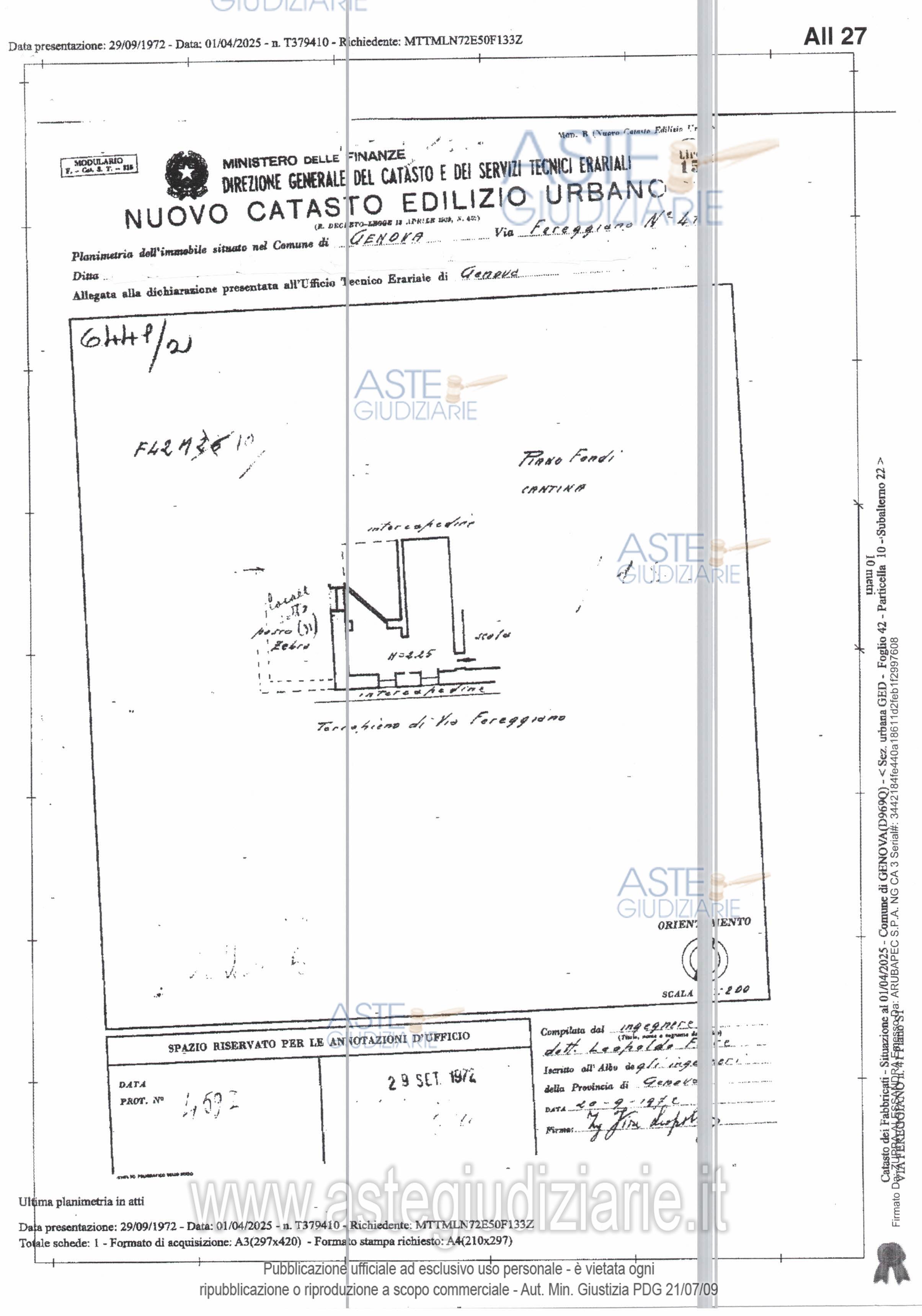 Planimetria del bene