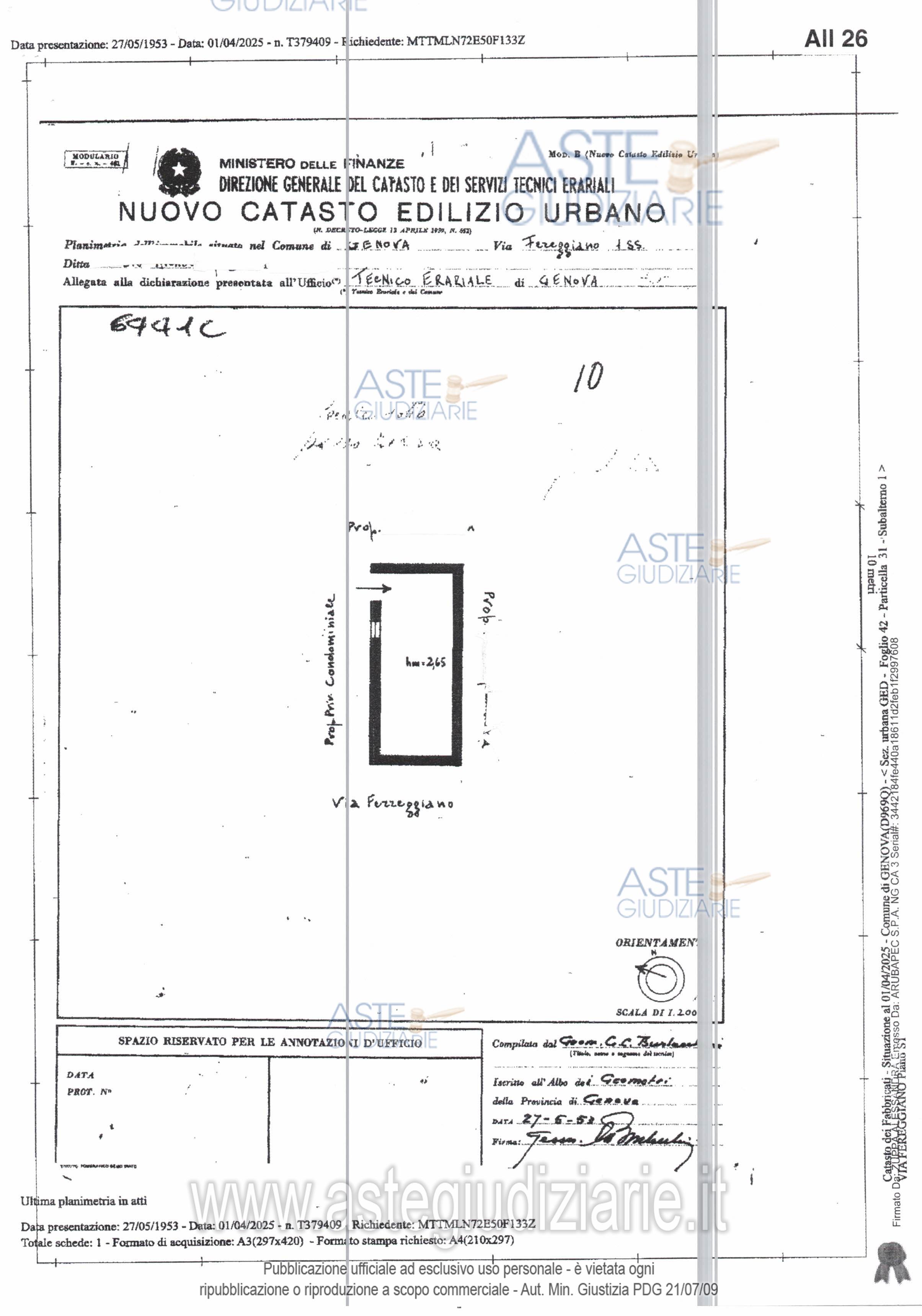 Planimetria del bene