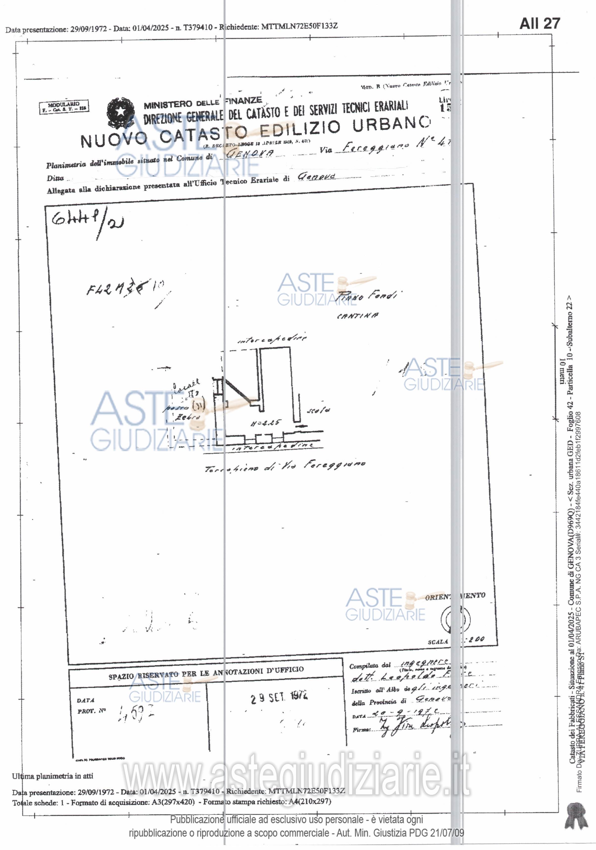 Planimetria del bene