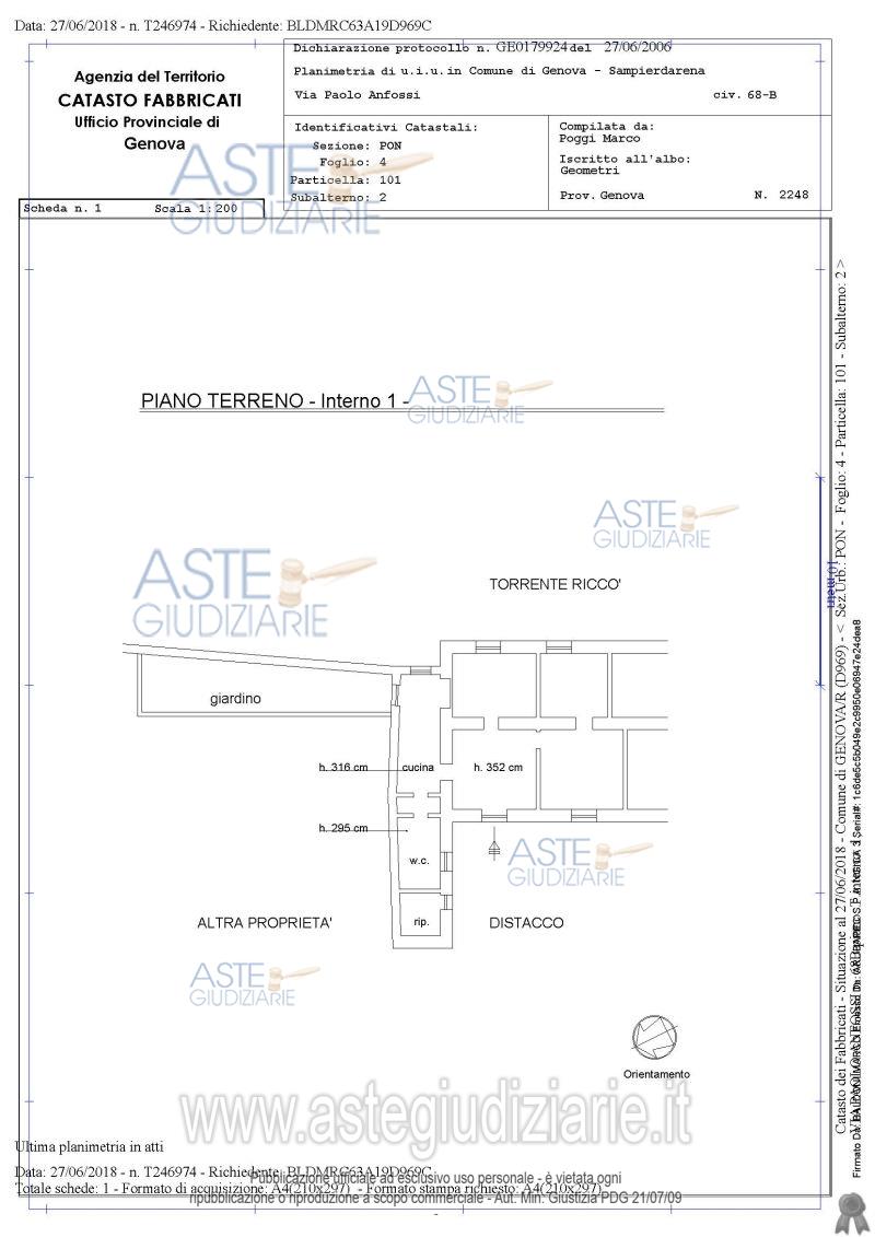 Planimetria del bene