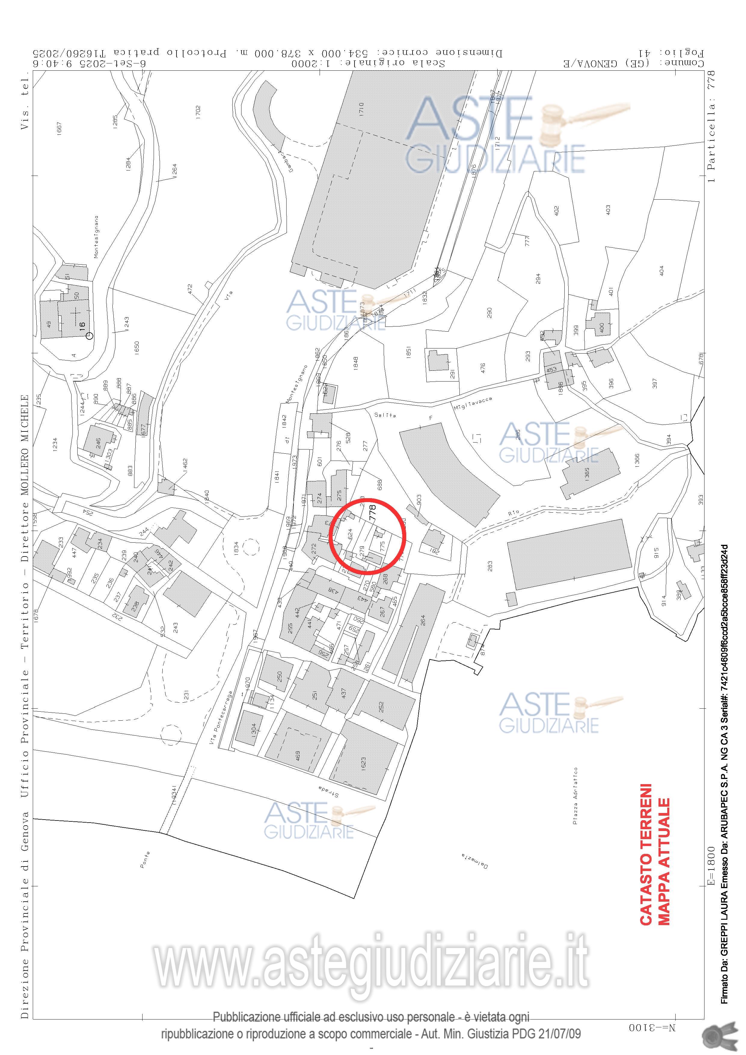 Planimetria del bene