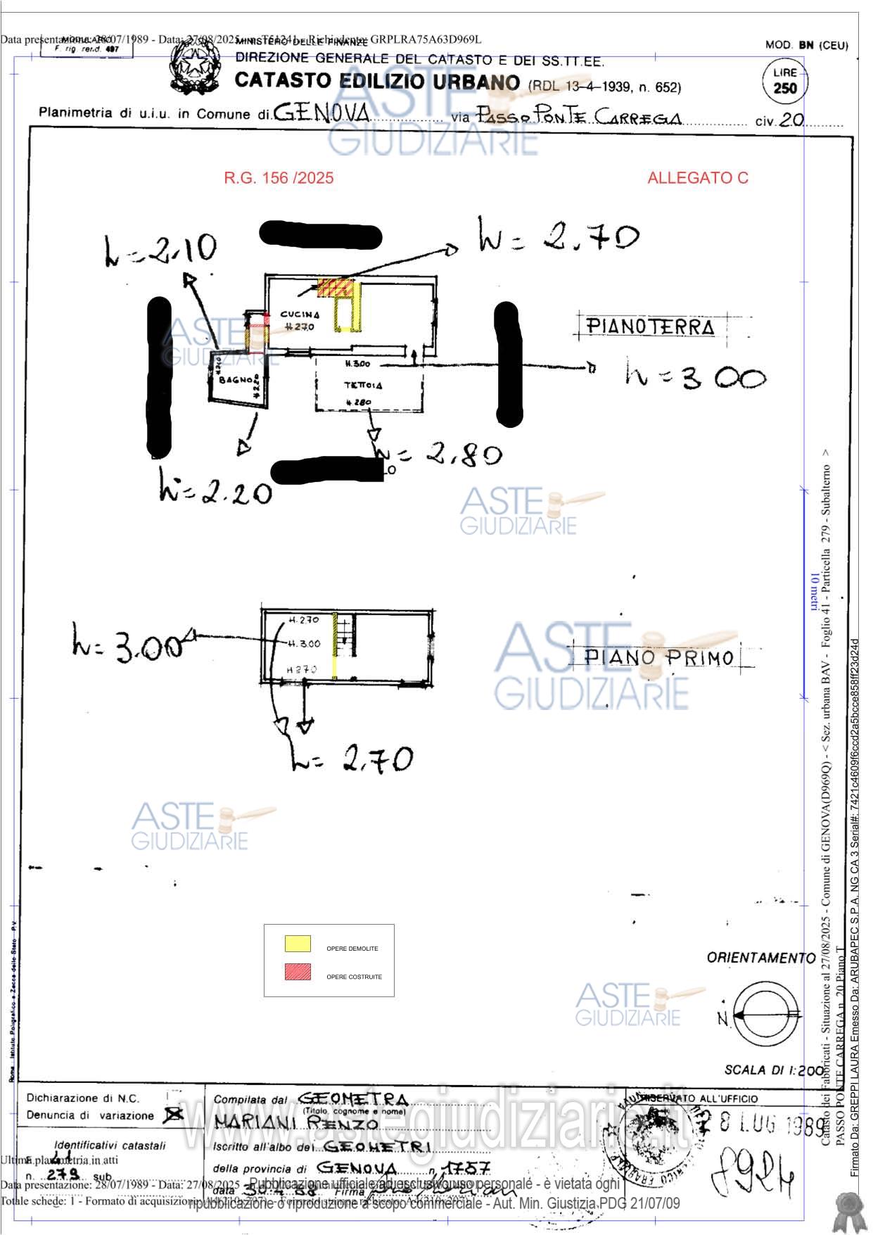 Planimetria del bene
