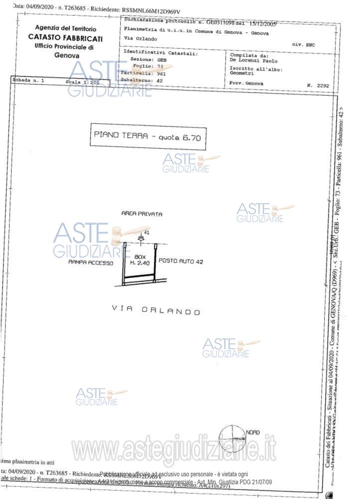 Planimetria del bene