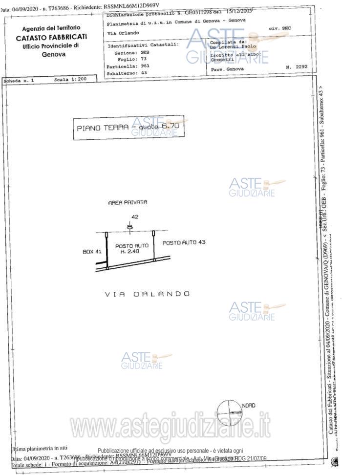 Planimetria del bene