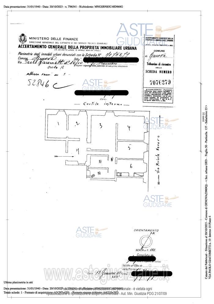 Planimetria del bene