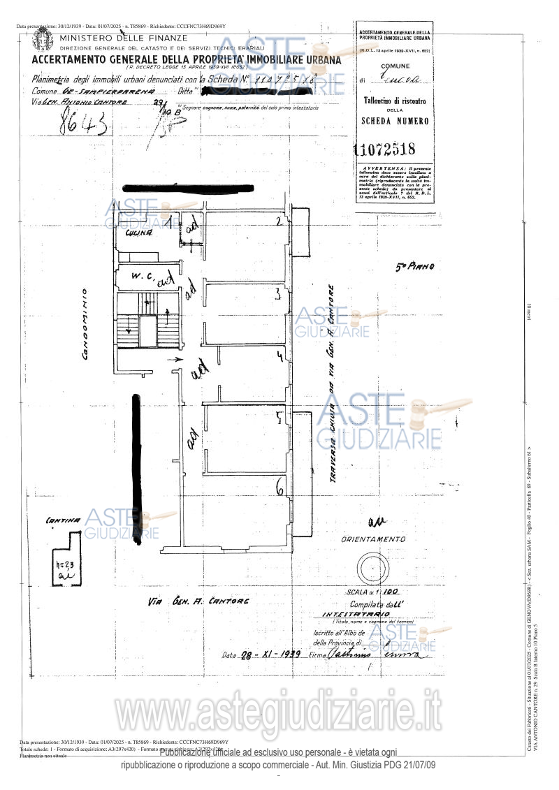 Planimetria del bene