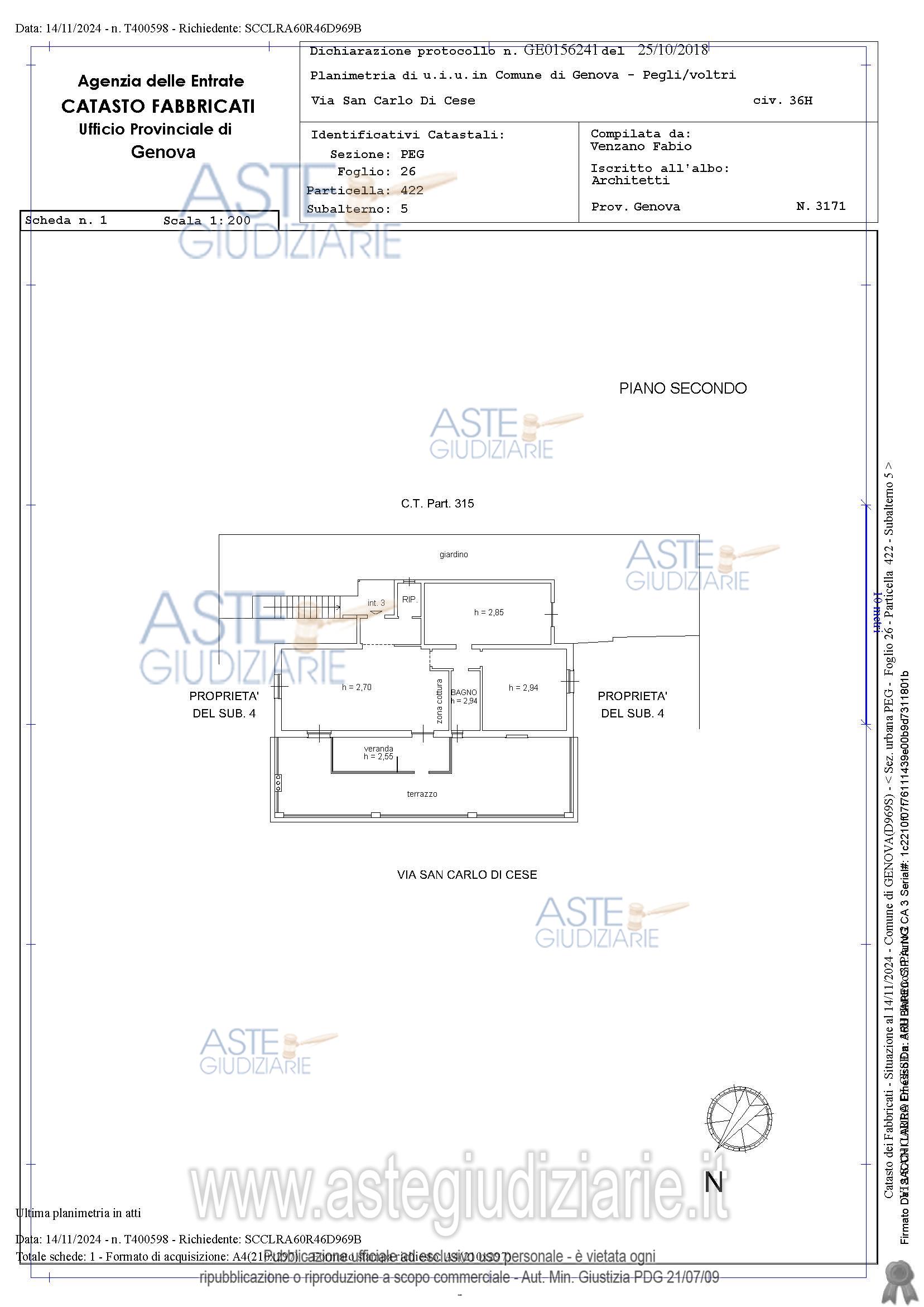 Planimetria del bene