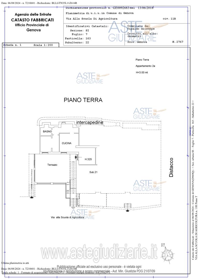 Planimetria del bene