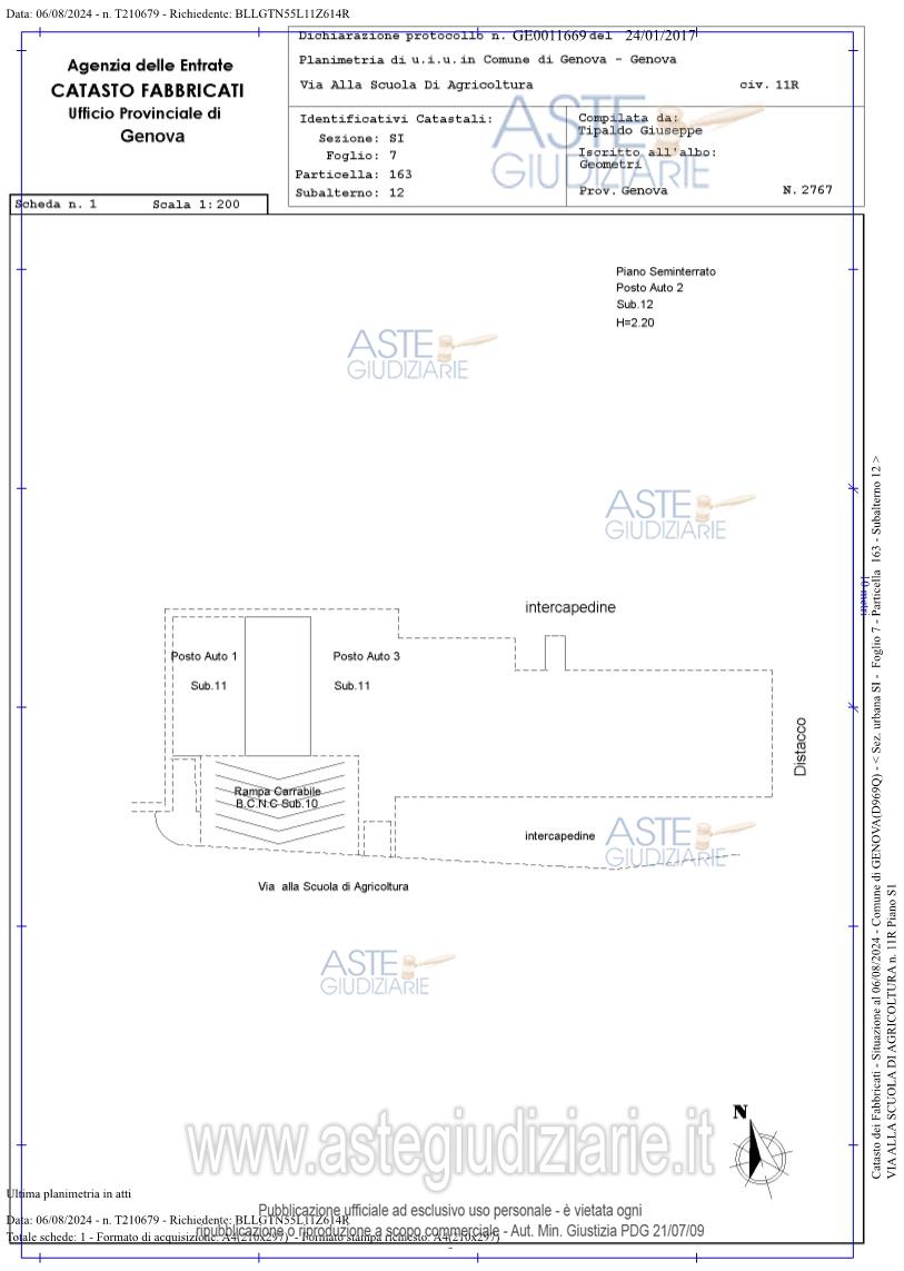 Planimetria del bene