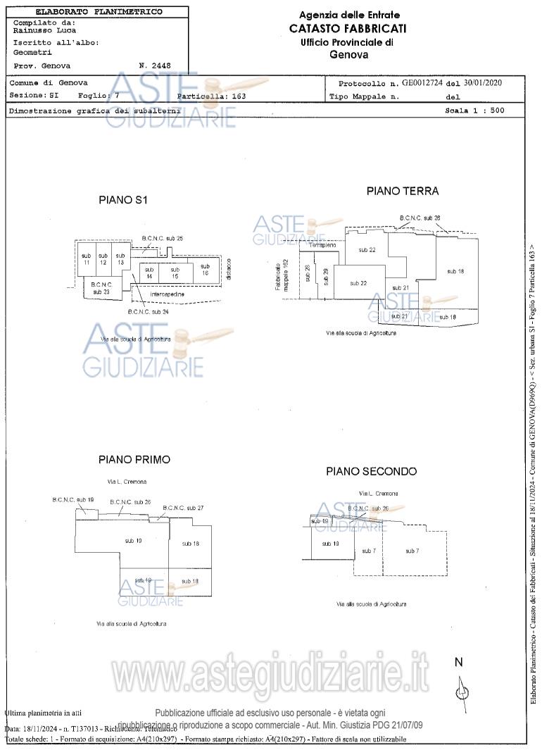 Planimetria del bene