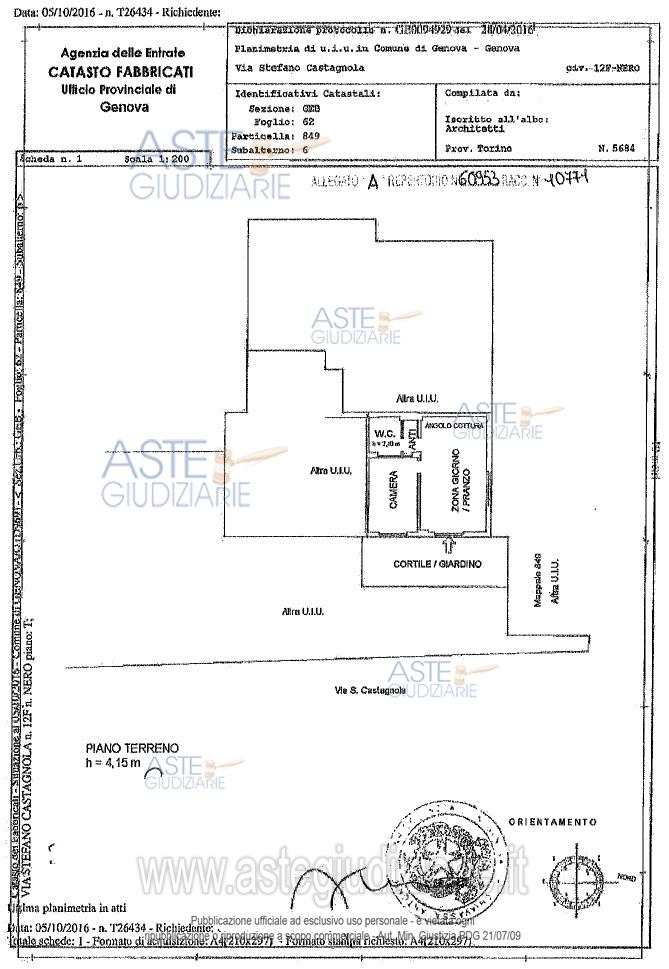 Planimetria del bene