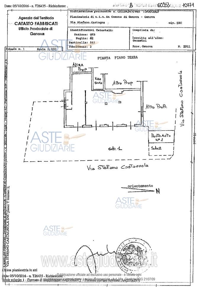 Planimetria del bene