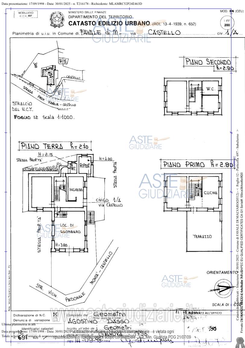 Planimetria del bene