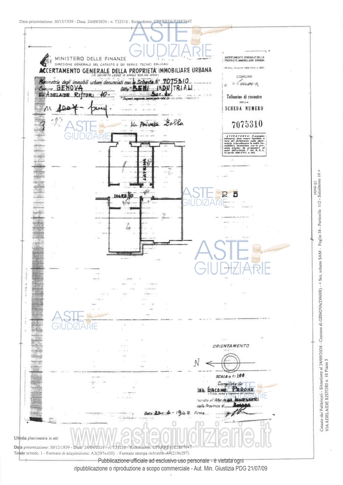 Planimetria del bene