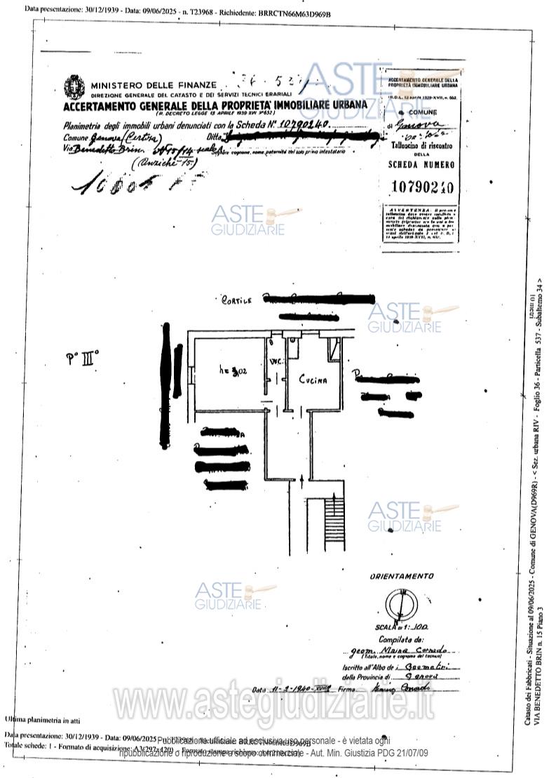 Planimetria del bene