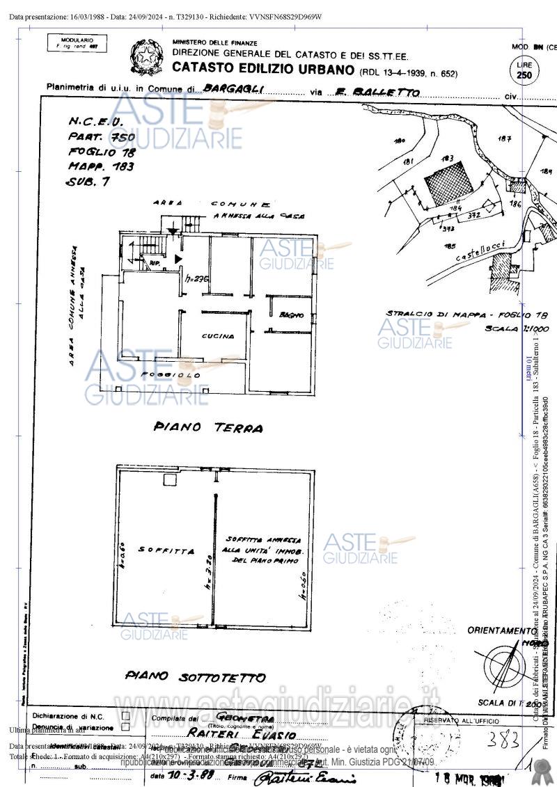 Planimetria del bene