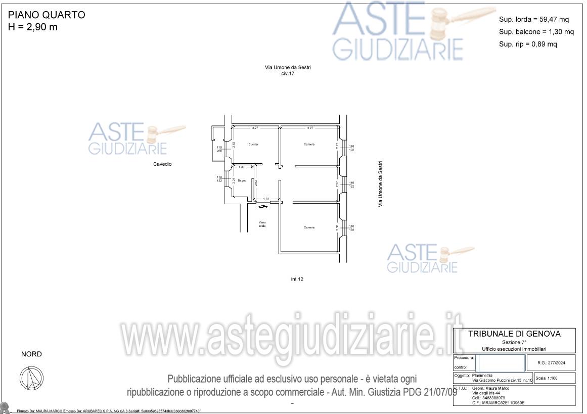 Planimetria del bene