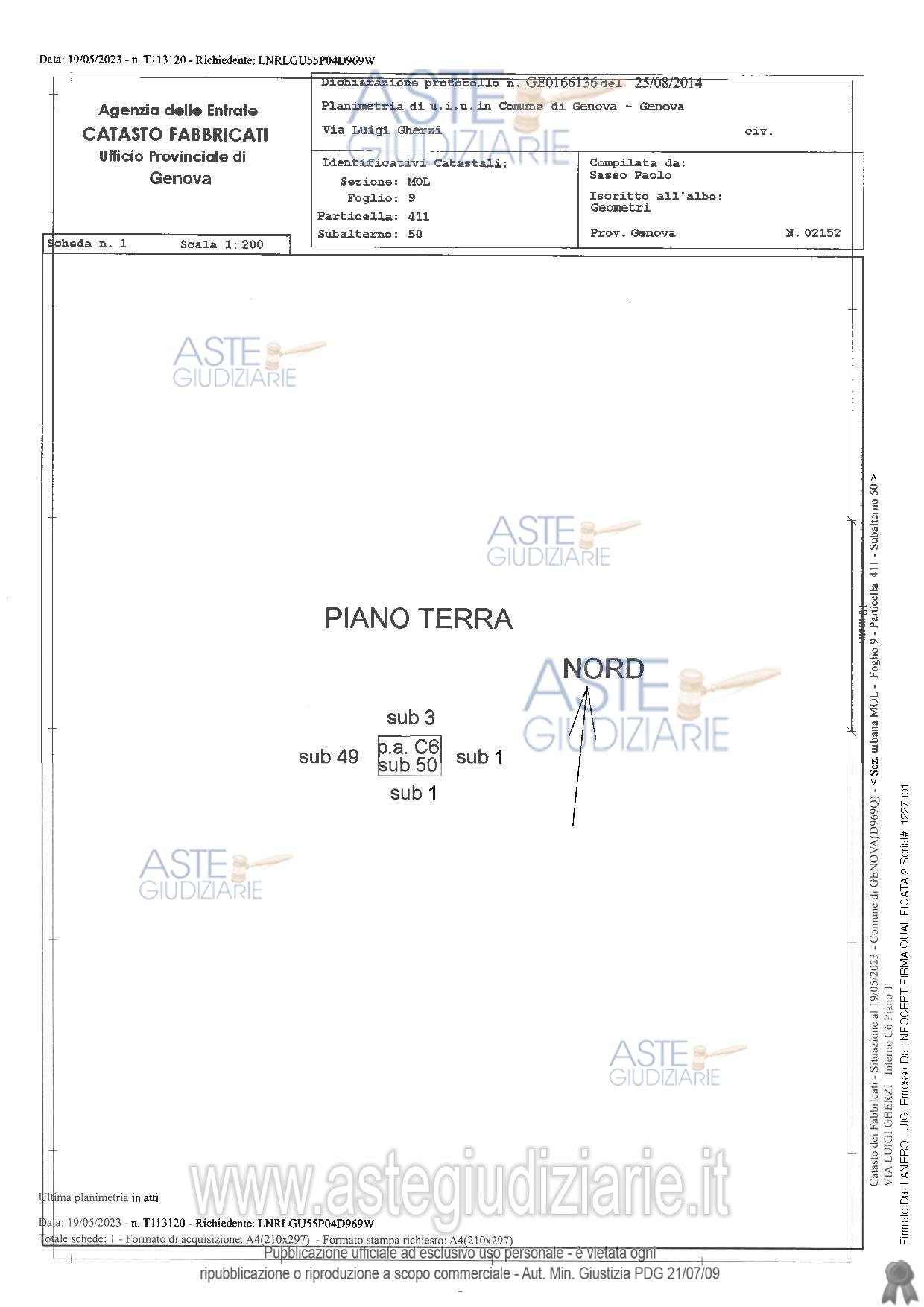 Planimetria del bene