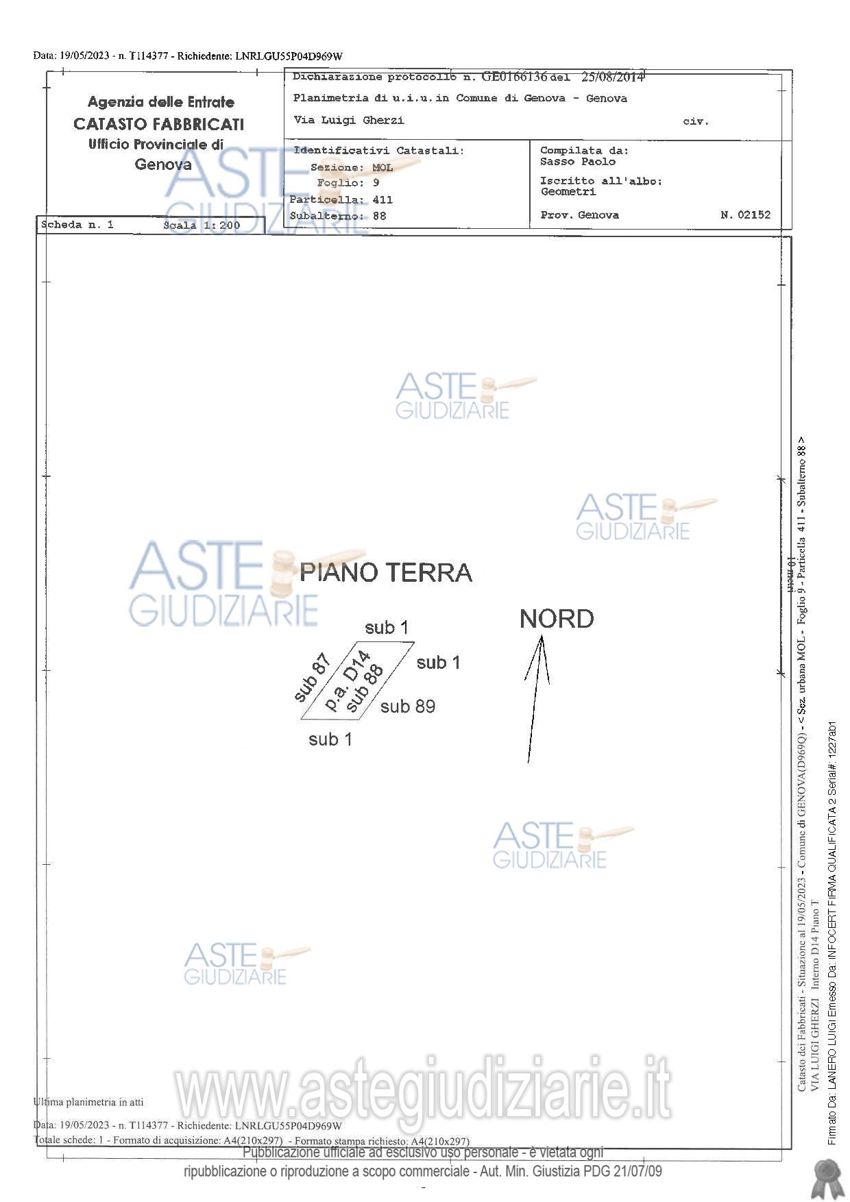 Planimetria del bene