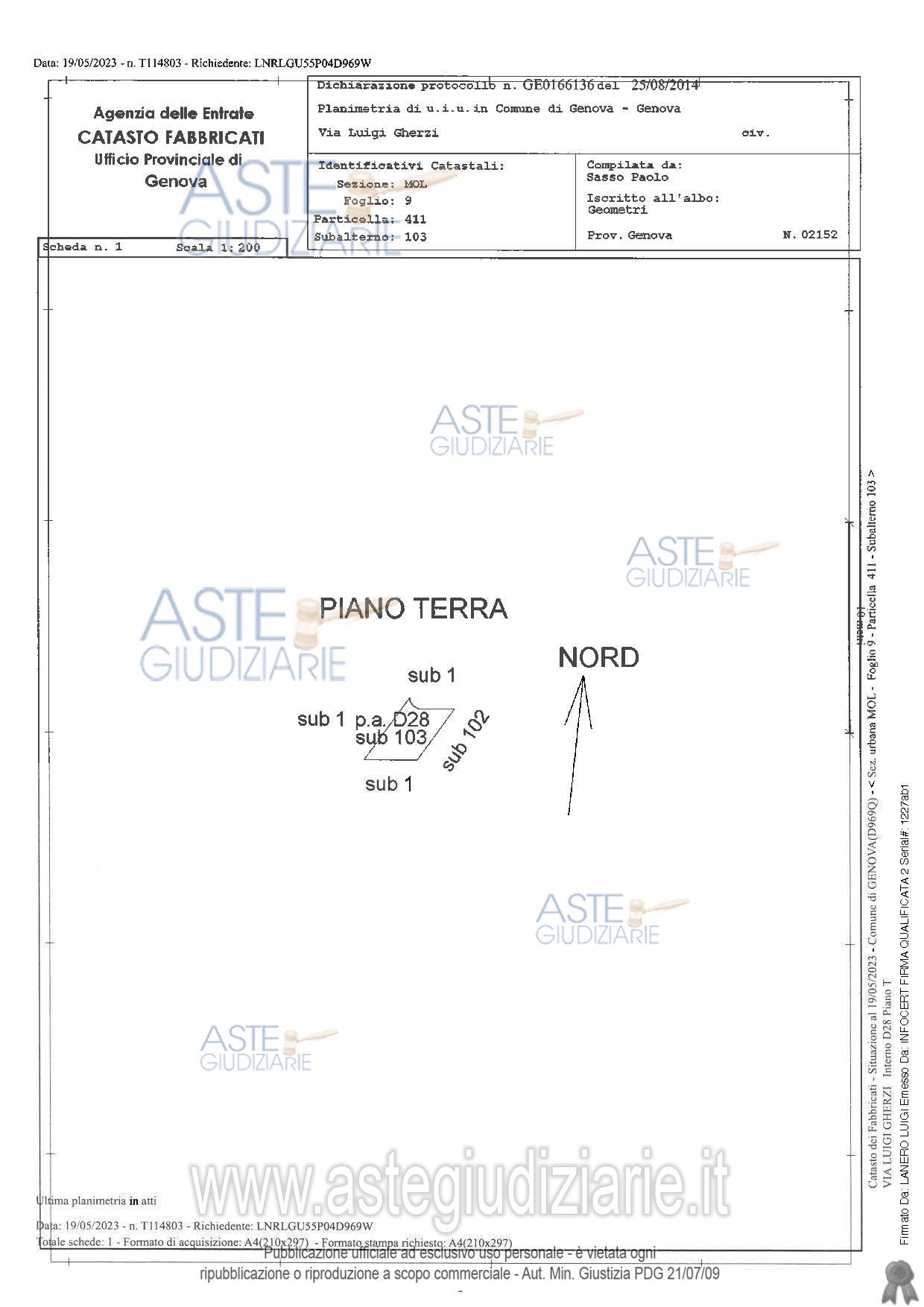 Planimetria del bene