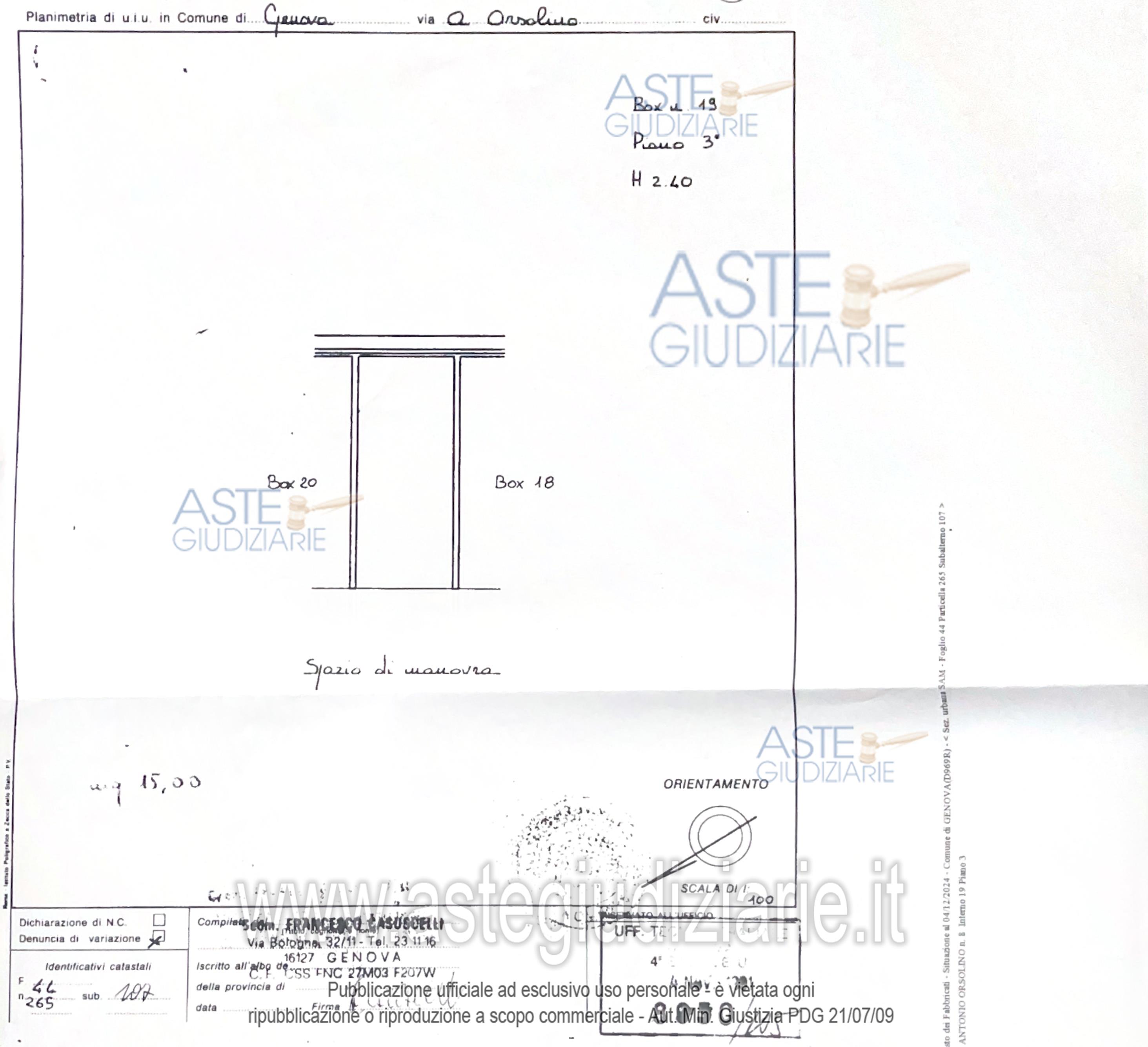 Planimetria del bene