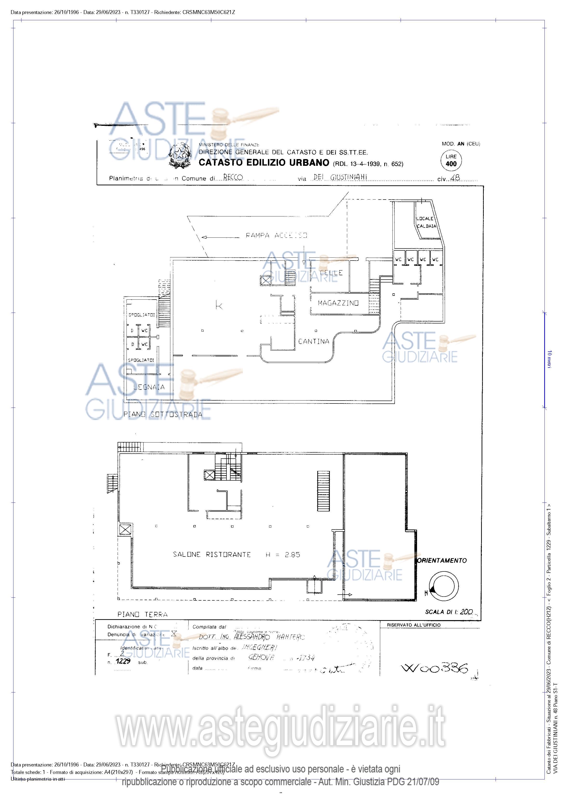 Planimetria del bene