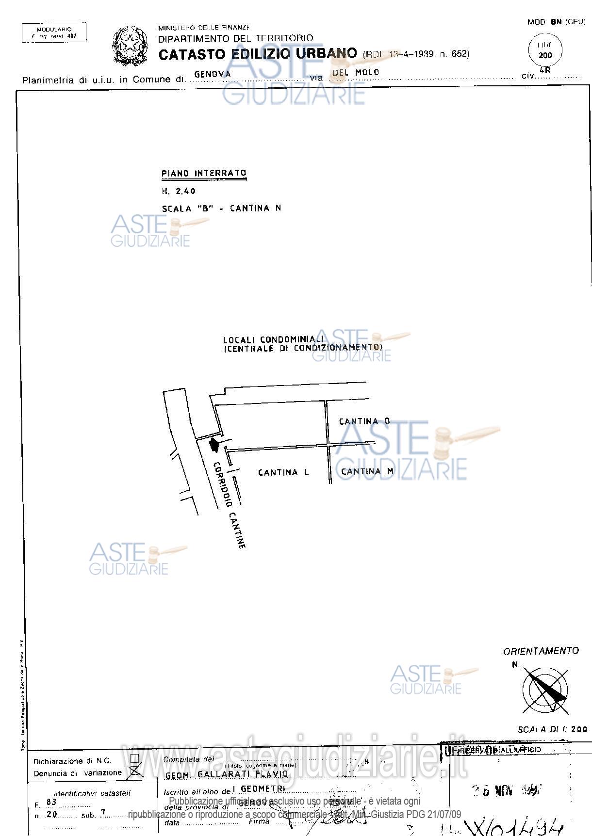 Planimetria del bene