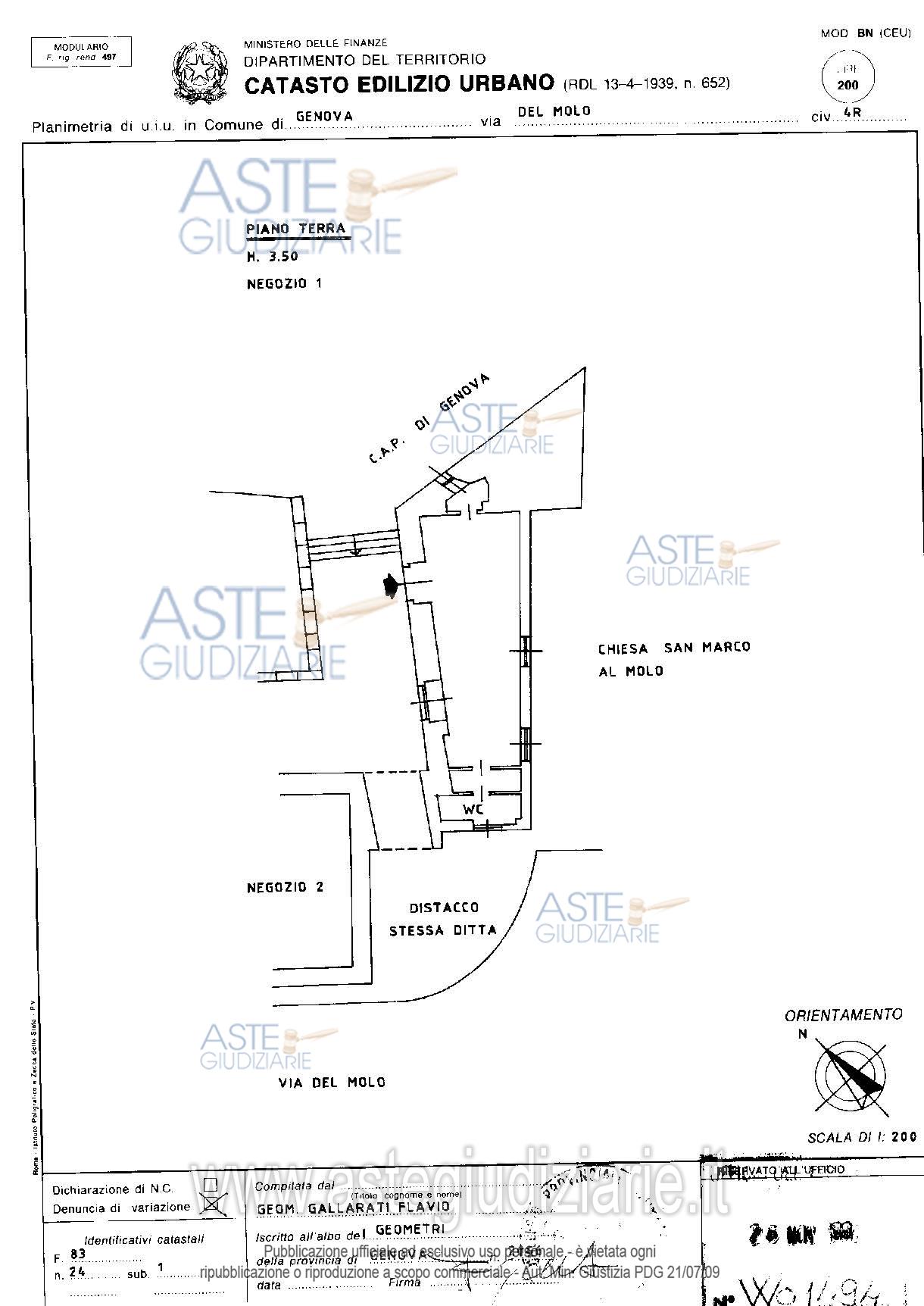 Planimetria del bene