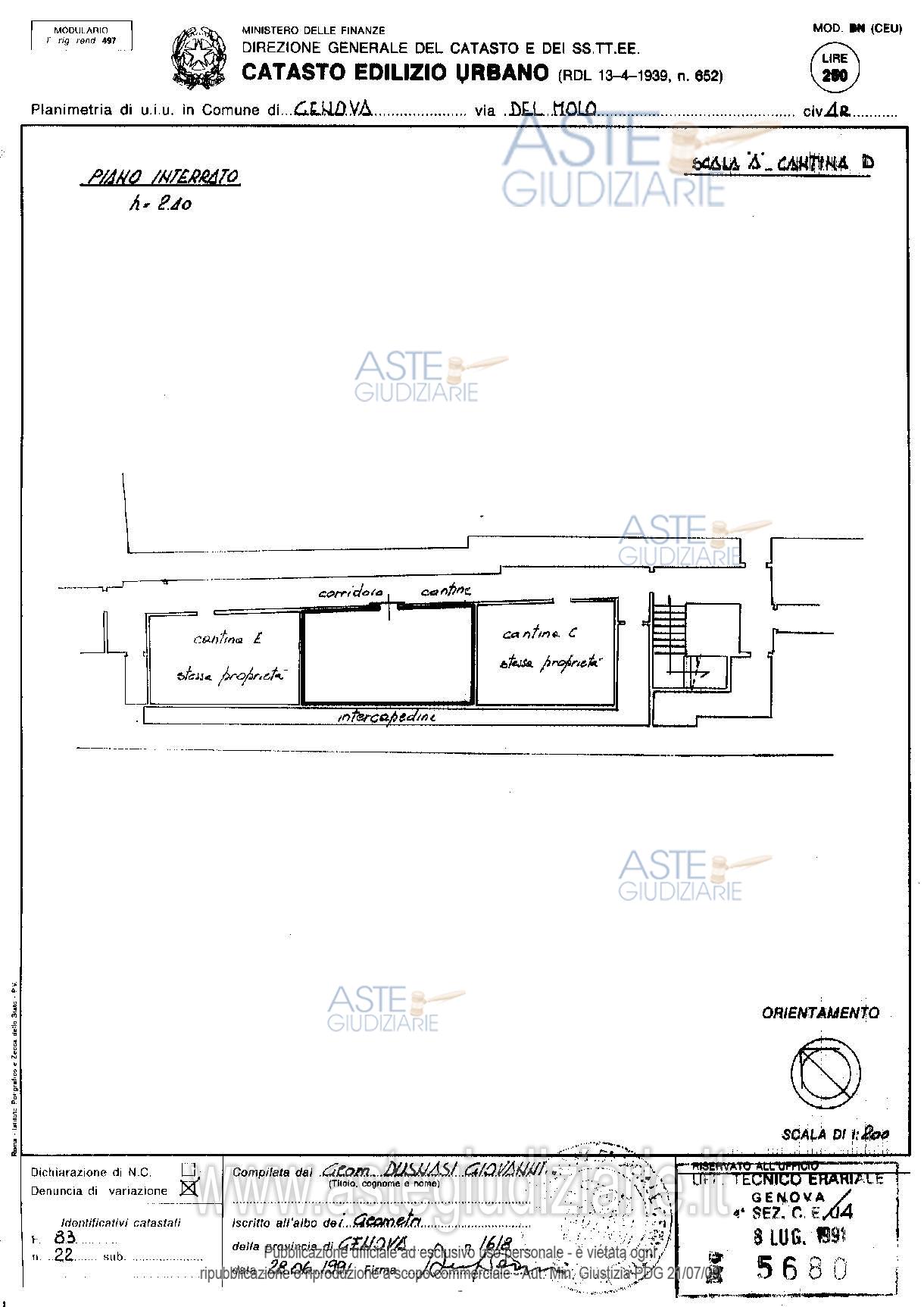 Planimetria del bene