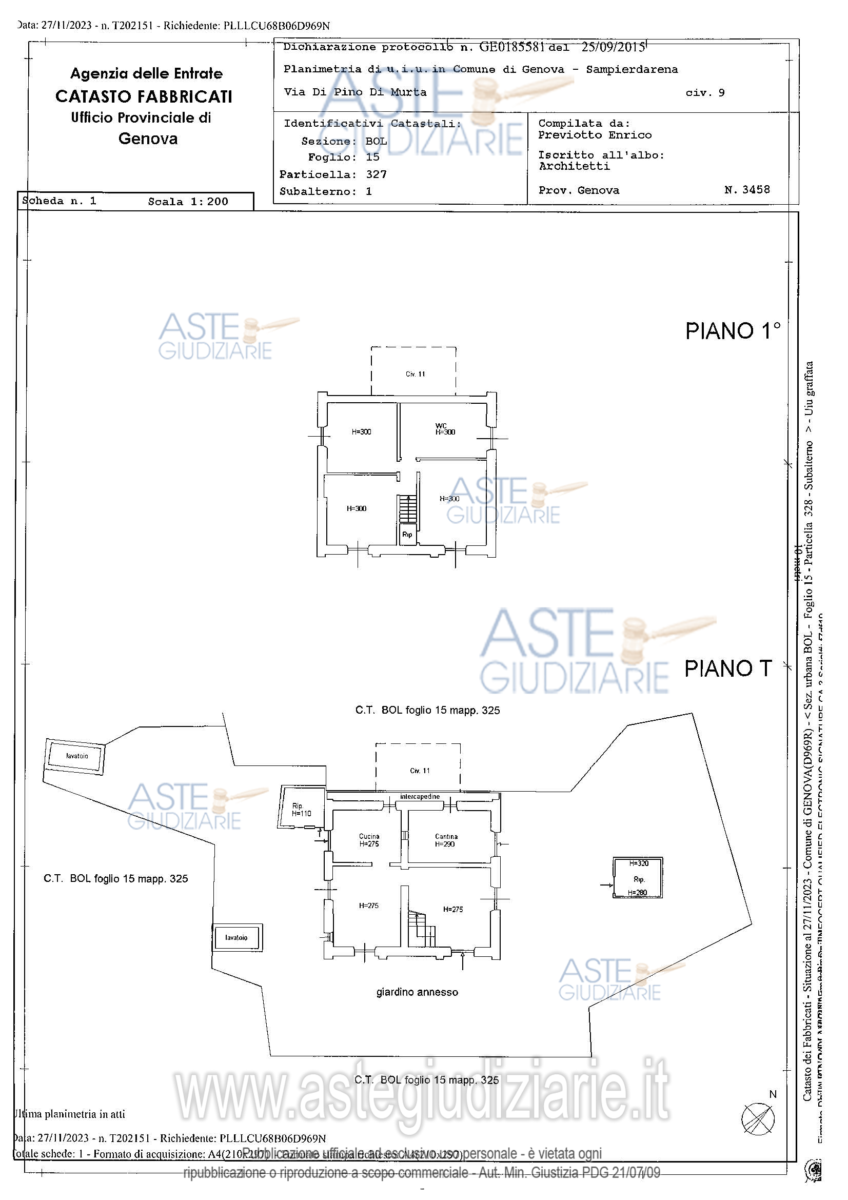 Planimetria del bene