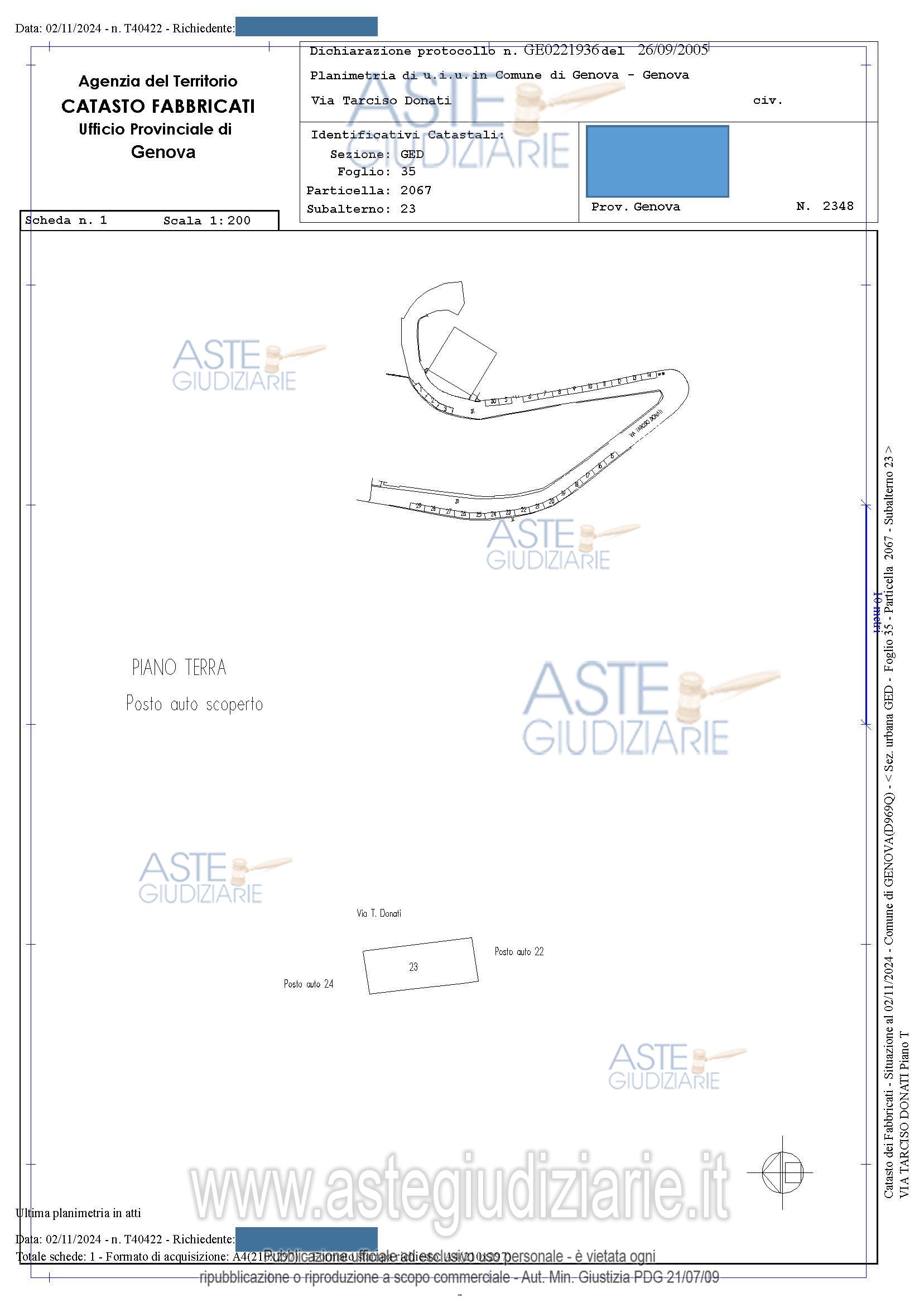 Planimetria del bene