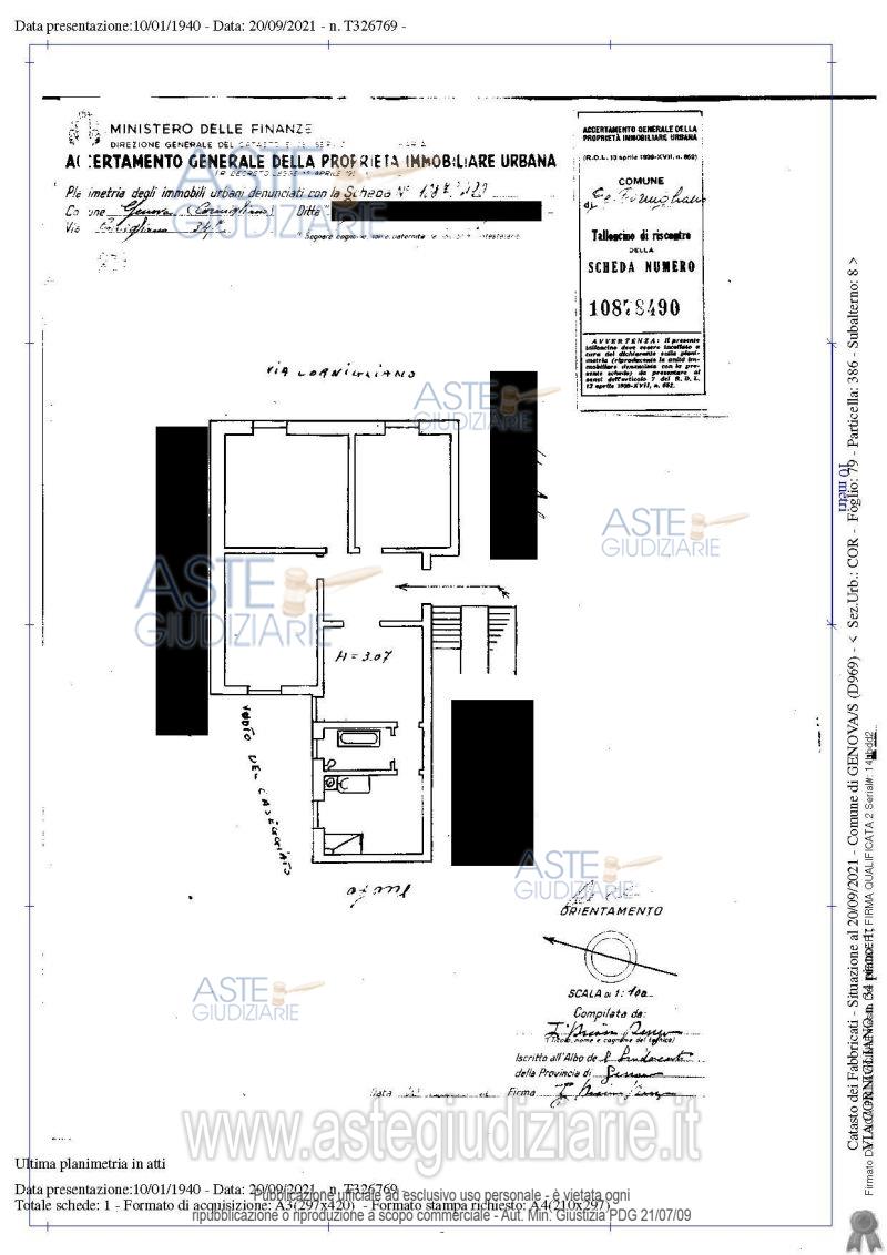 Planimetria del bene
