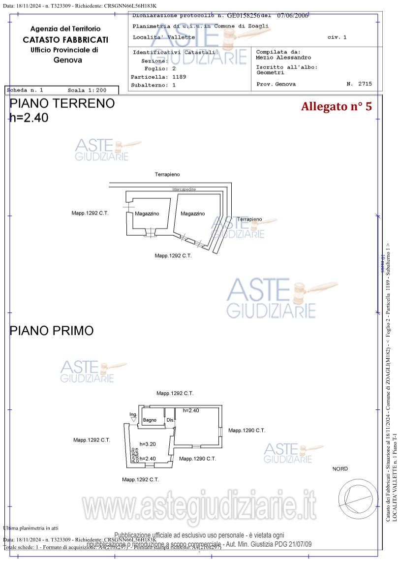 Planimetria del bene