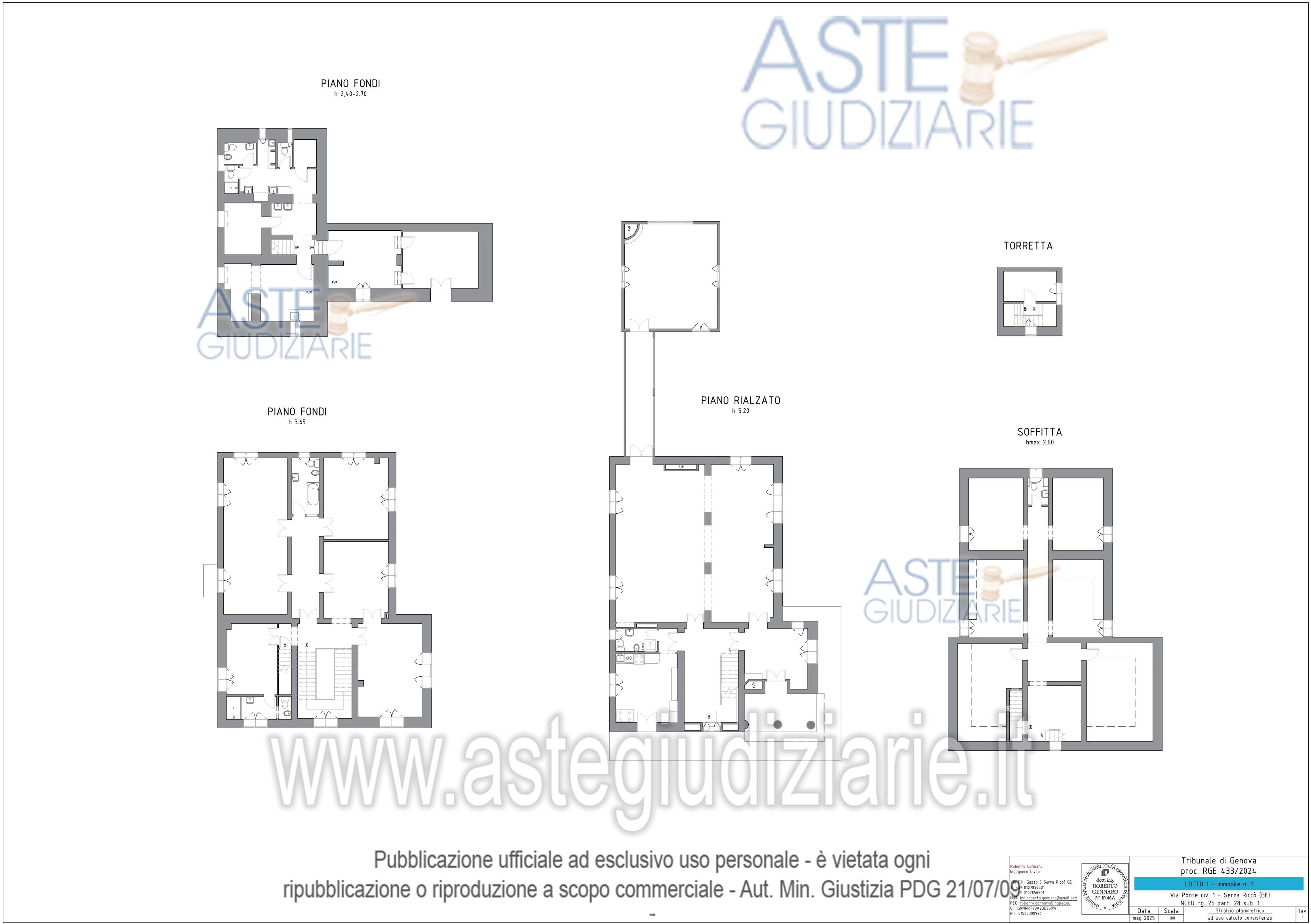 Planimetria del bene